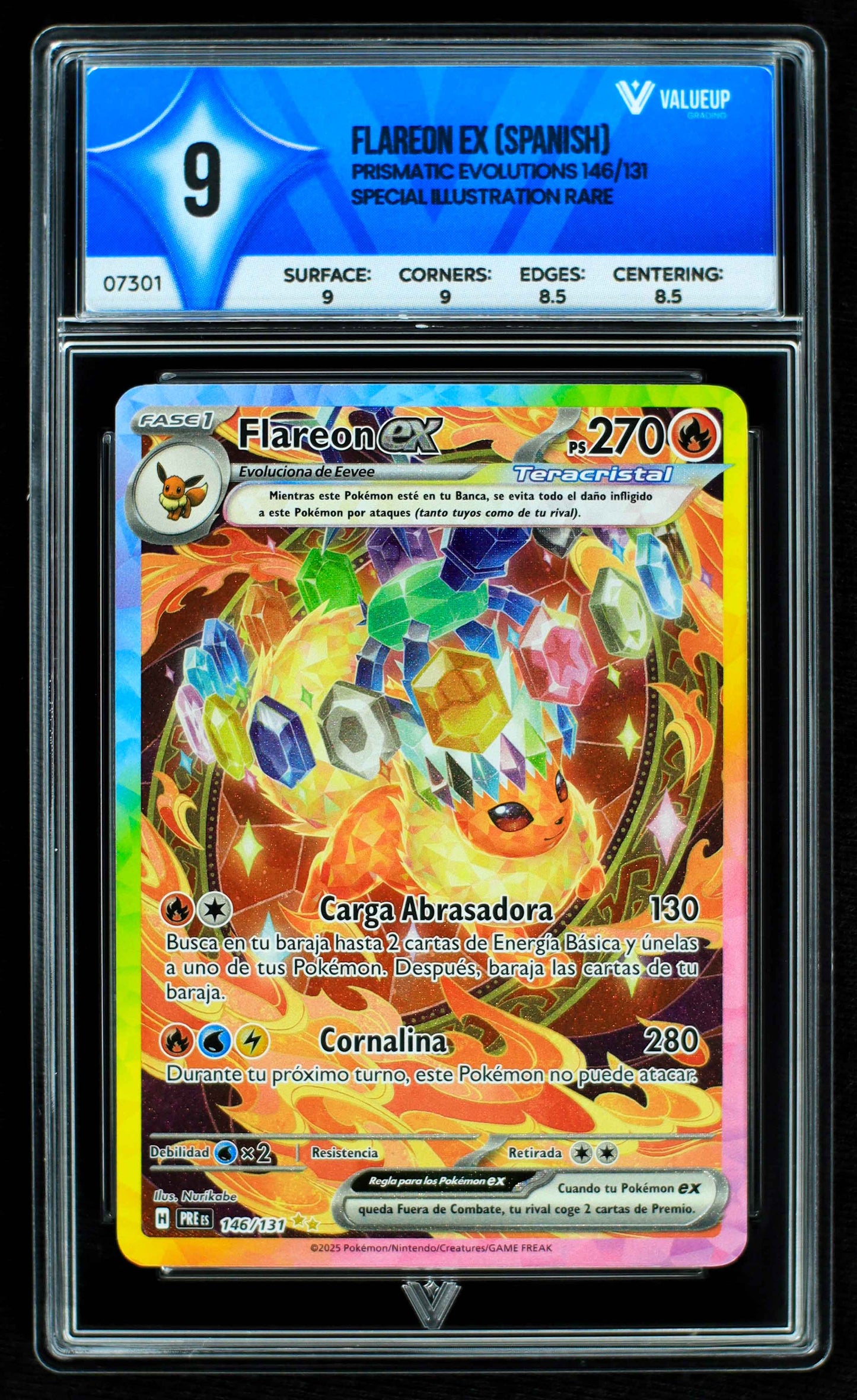 07301 FLAREON EX (SPANISH) Grading Card