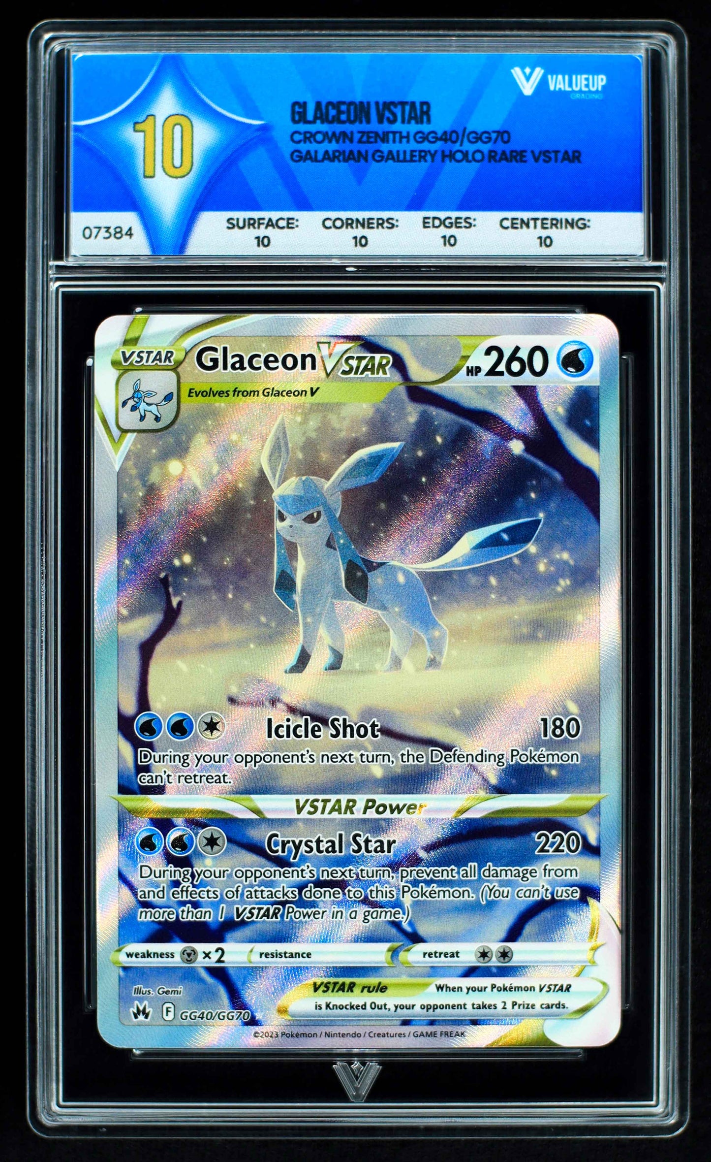 07384 GLACEON VSTAR Grading Card