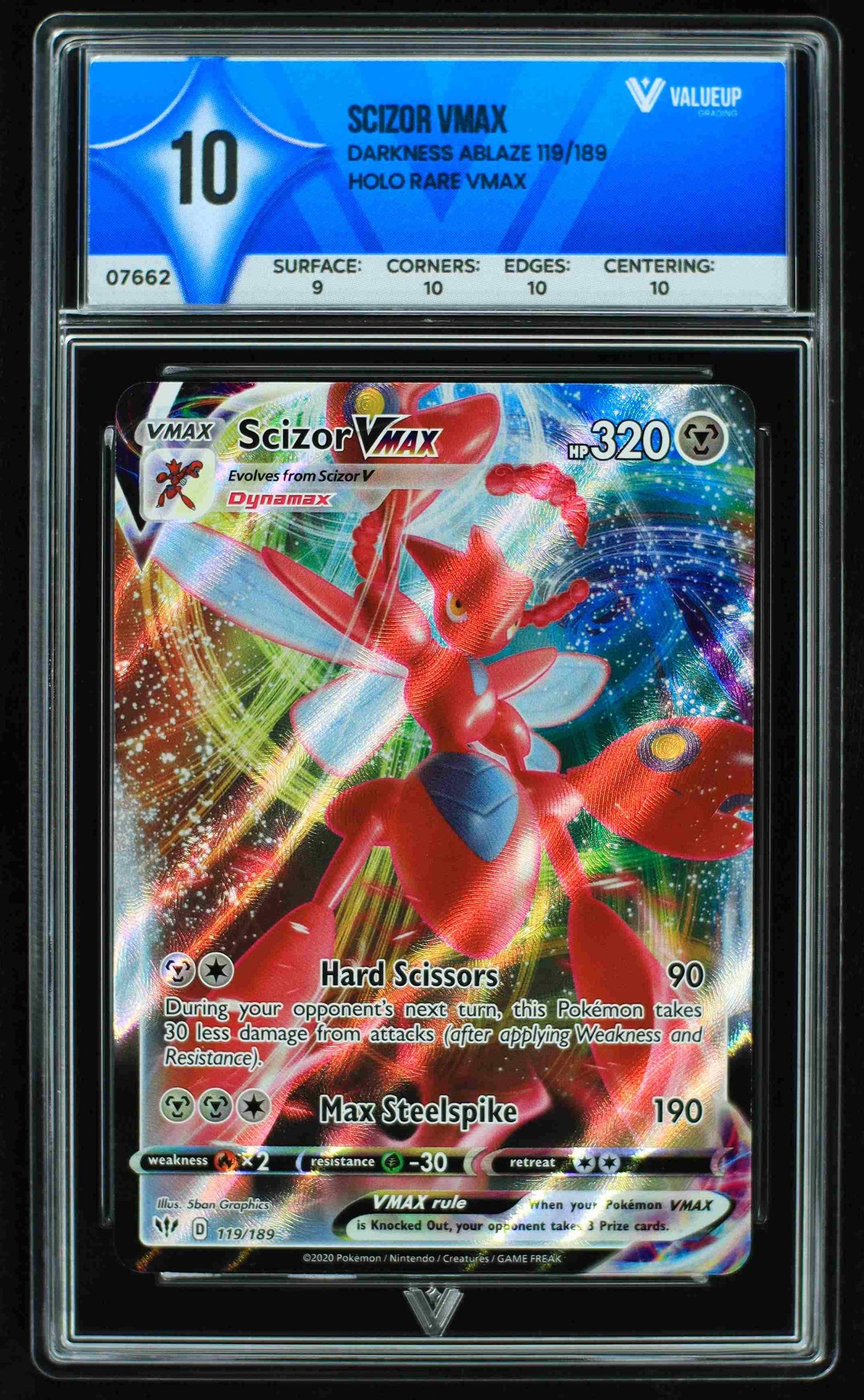 07662 SCIZOR VMAX Grading Card
