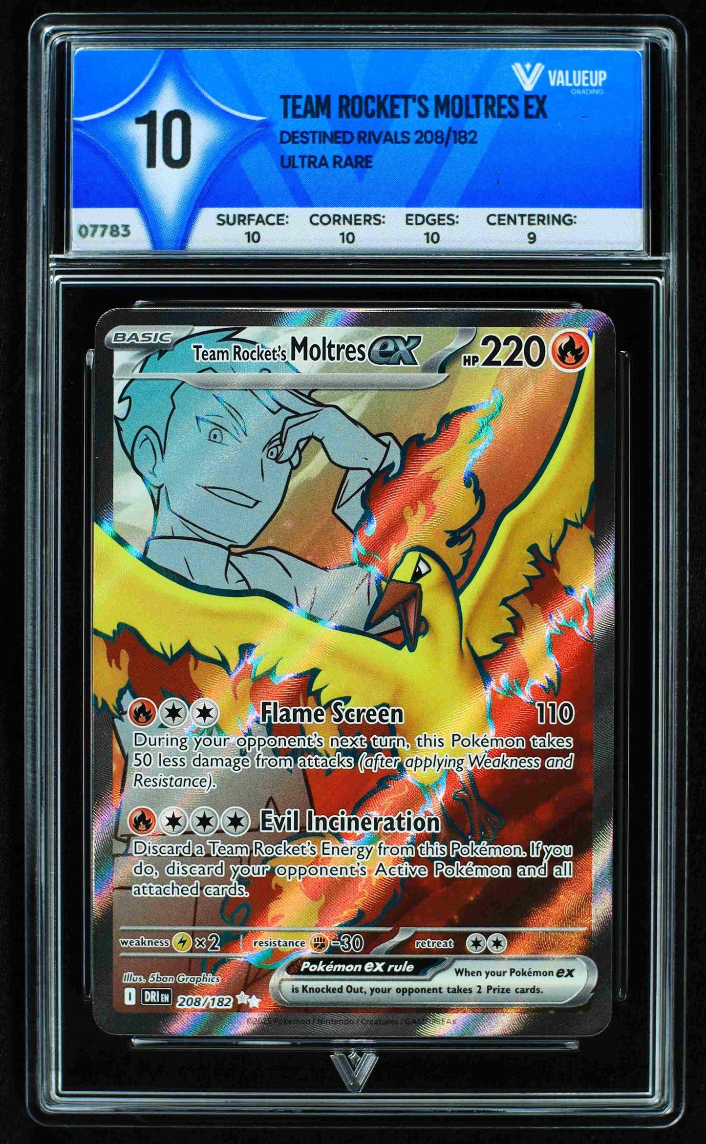 07783 TEAM ROCKET'S MOLTRES EX Grading Card