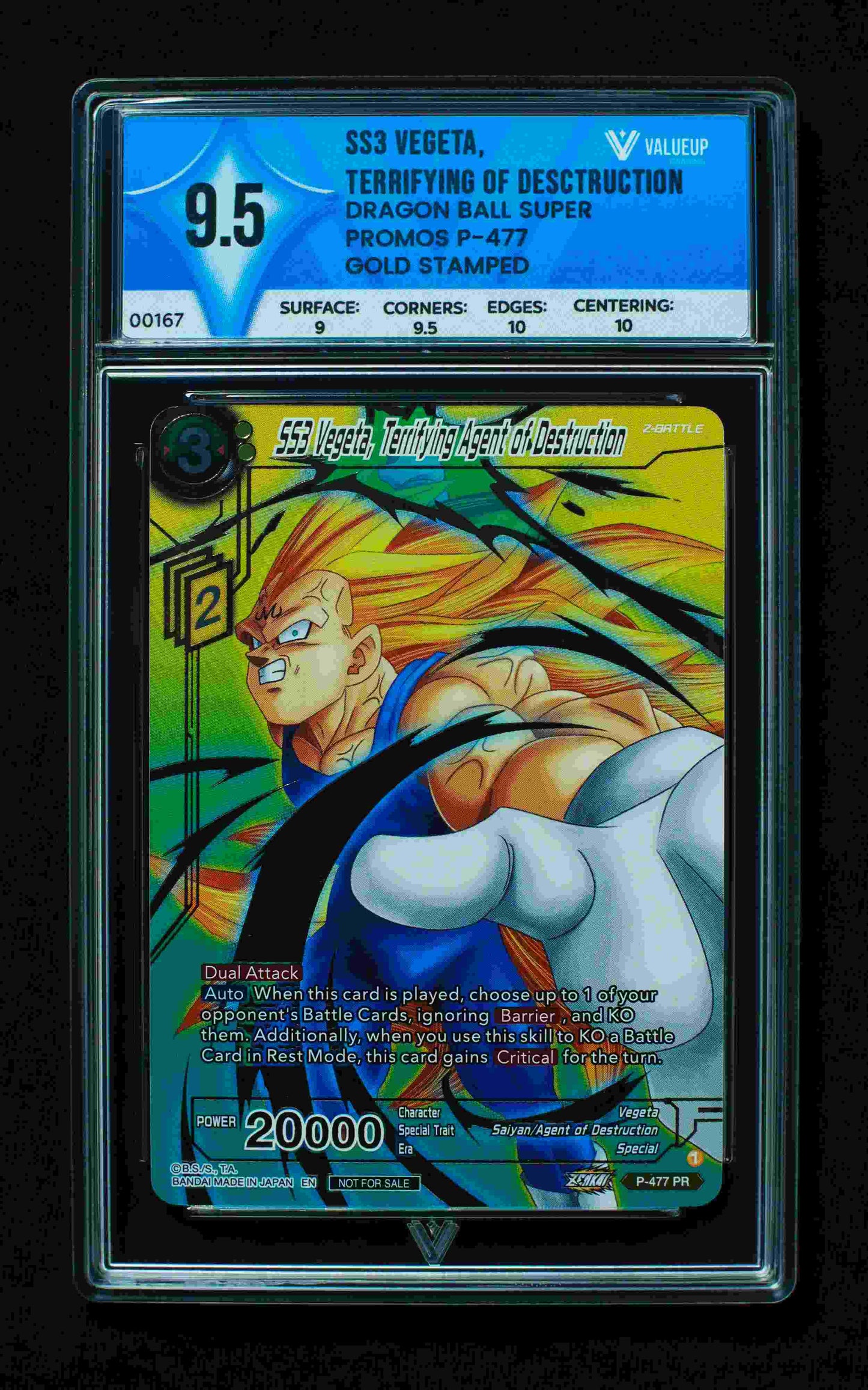 00167 SS3 Vegeta, Terrifying Of Desctruction Grading Card