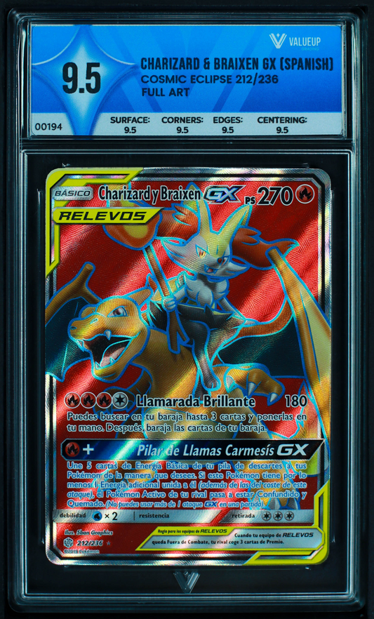 00194 CHARIZARD & BRAIXEN GX (SPANISH) Grading Card