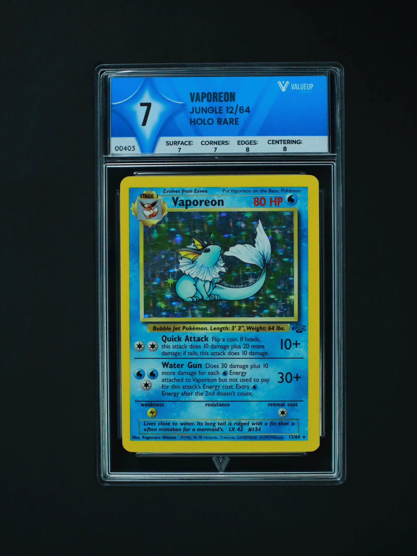 Vaporeon Grading Card