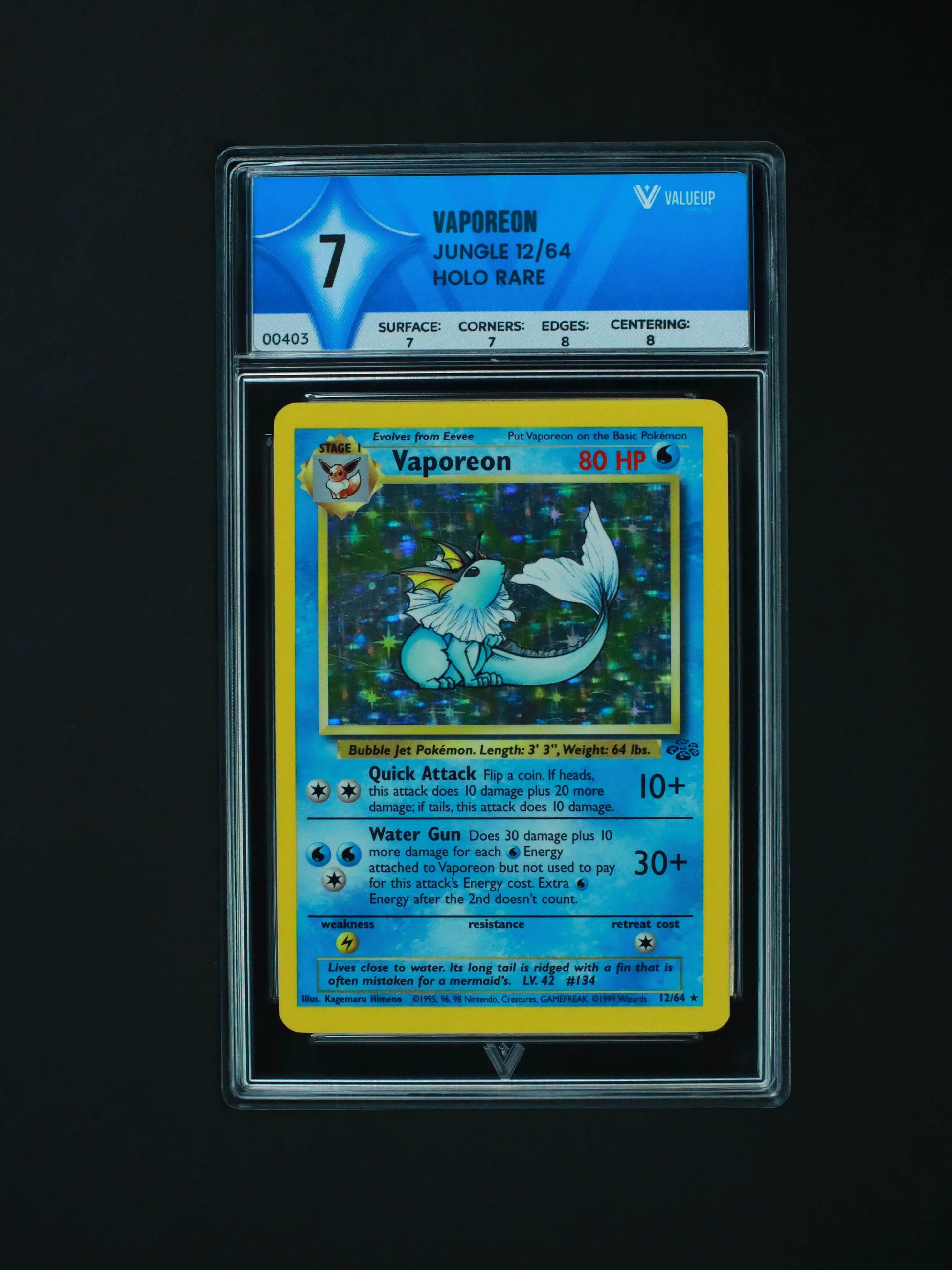 Vaporeon Grading Card