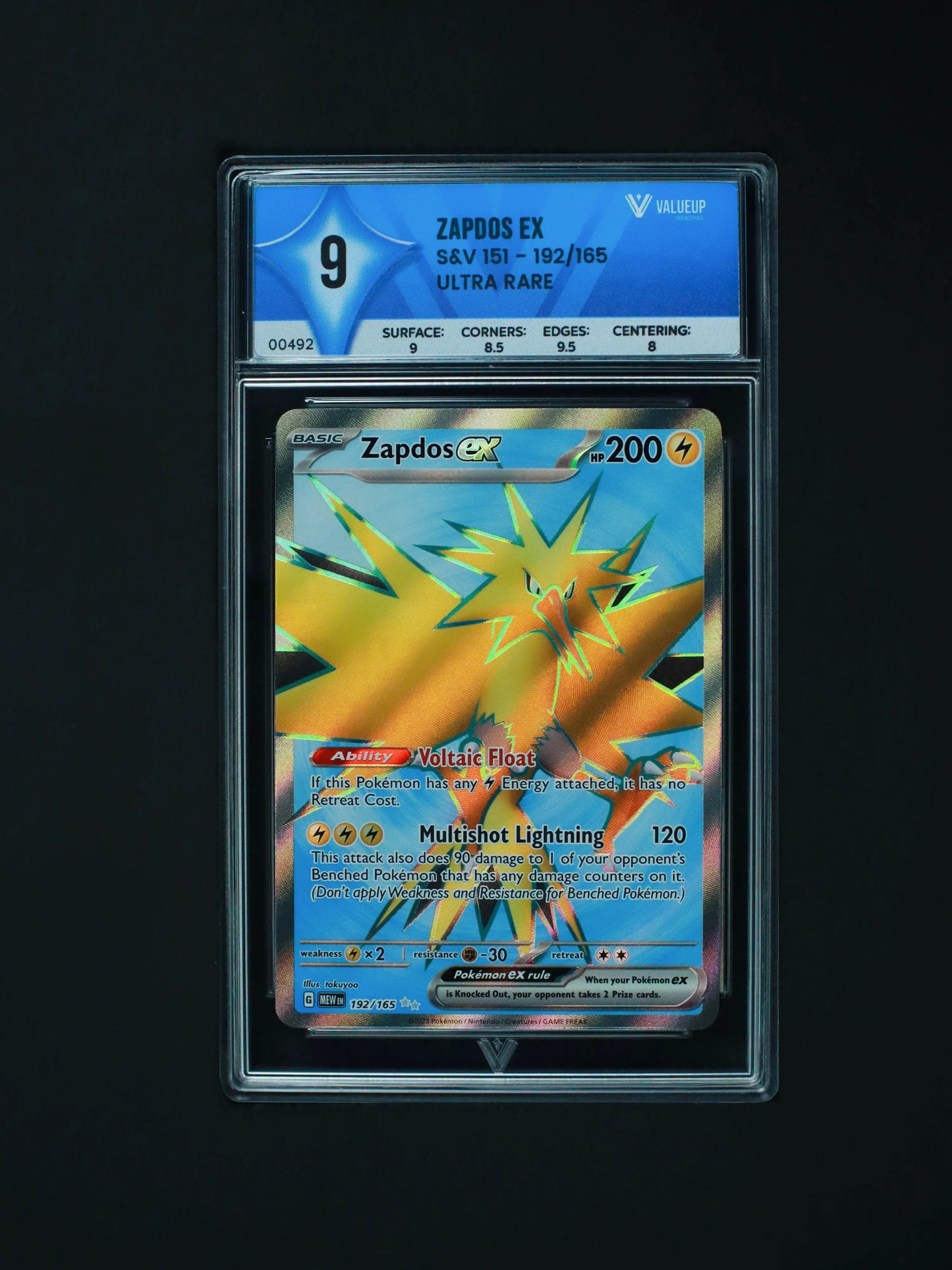 00492 ZAPDOS EX Grading Card