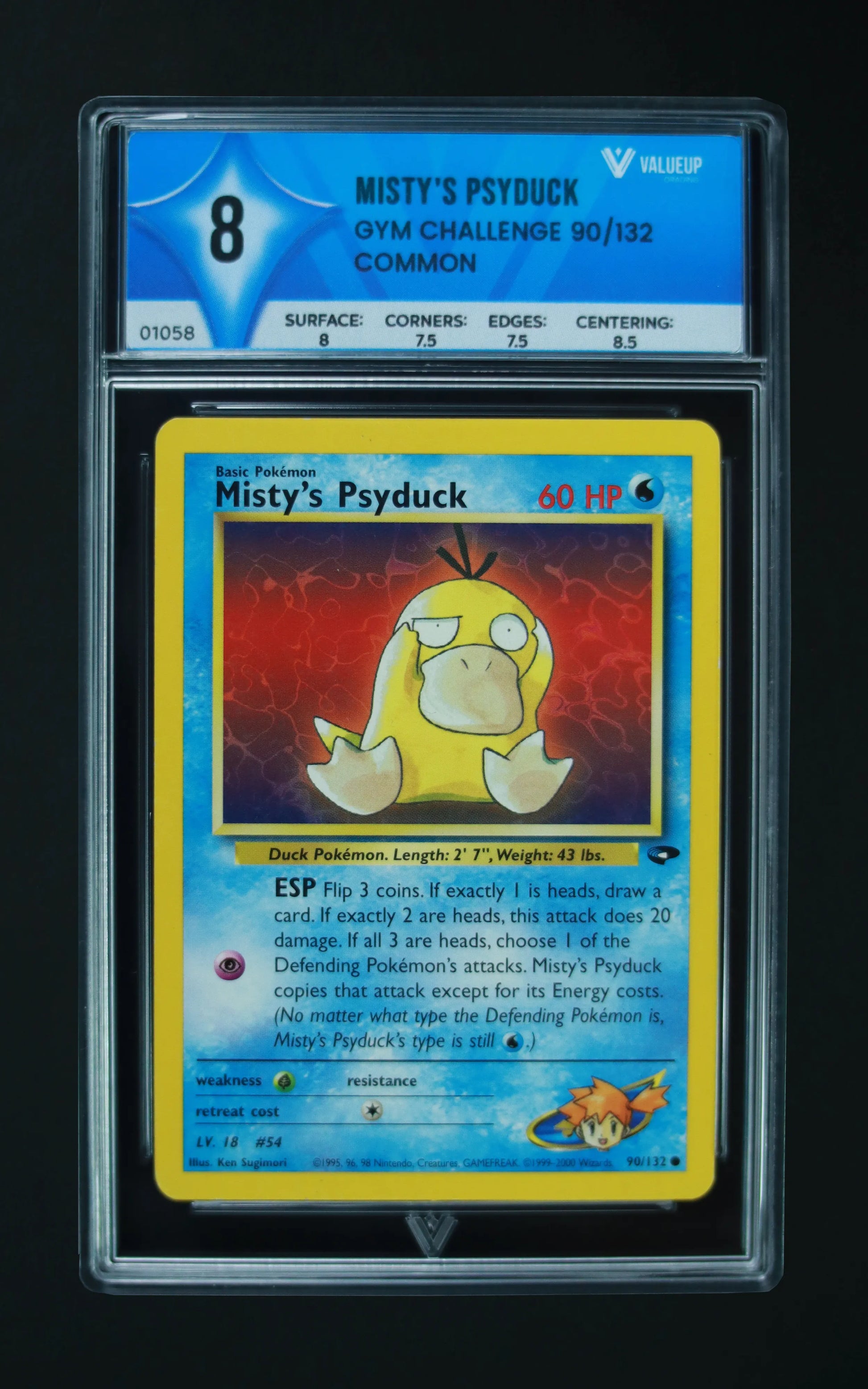 01058 MISTY'S PSYDUCK Grading Card