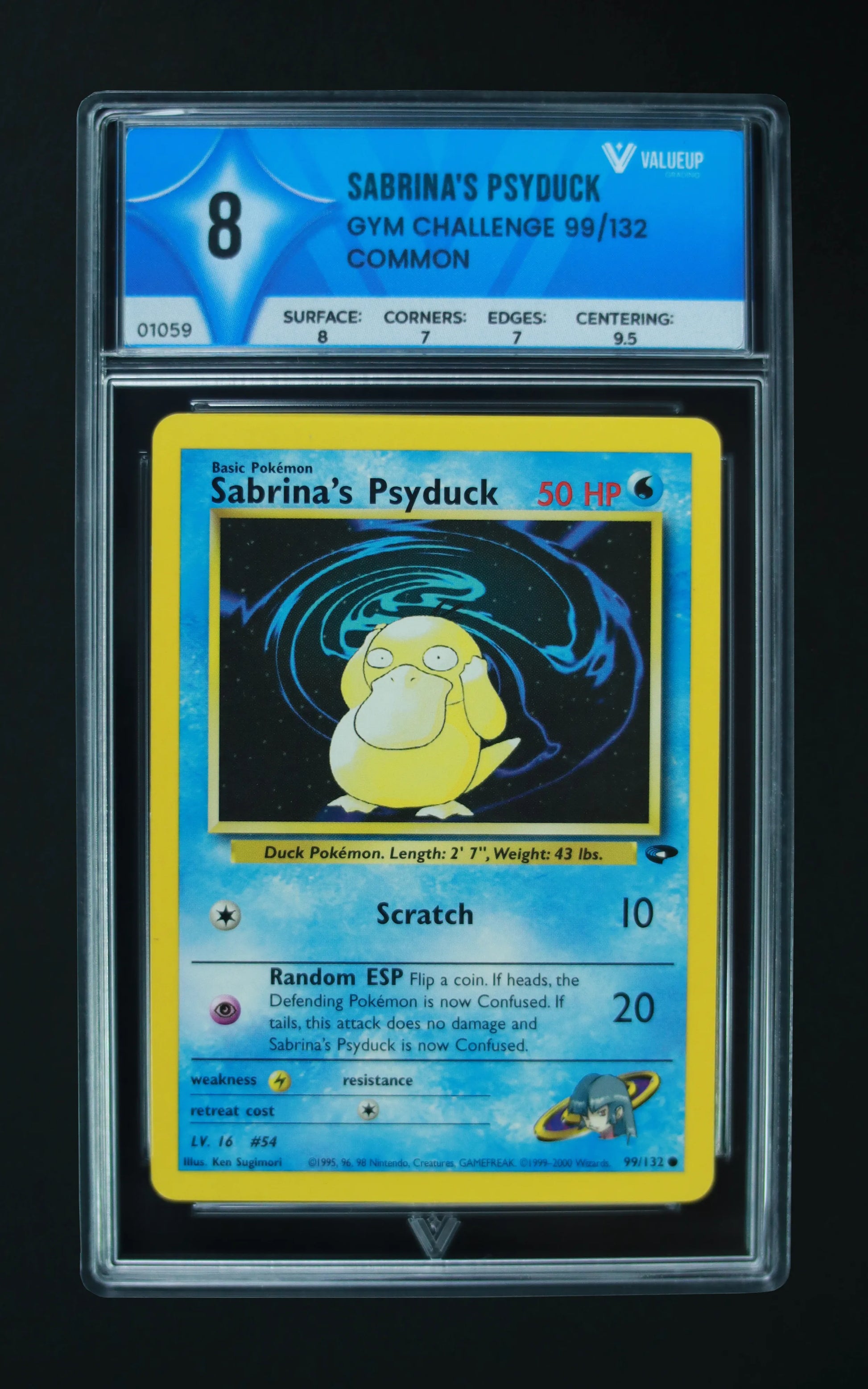 01059 SABRINA'S PSYDUCK Grading Card
