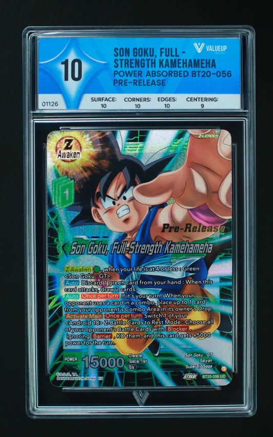 01126 SON GOKU, FULL-STRENGTH KAMEHAMEHA Grading Card