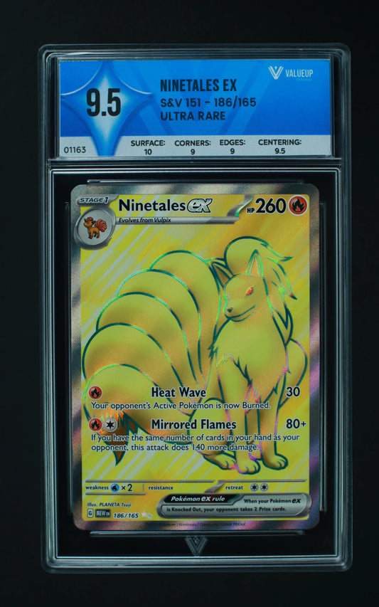 01163 NINETALES EX Grading Card