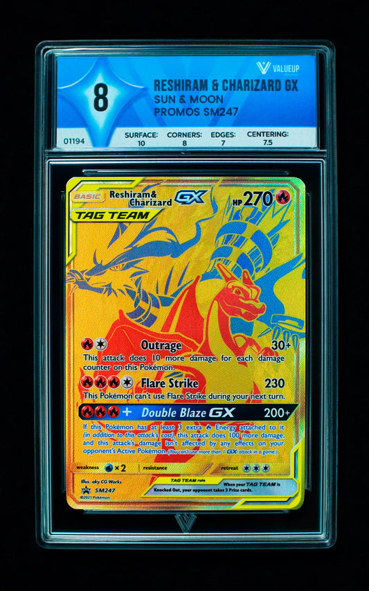 01194 RESHIRAM & CHARIZARD GX Grading Card