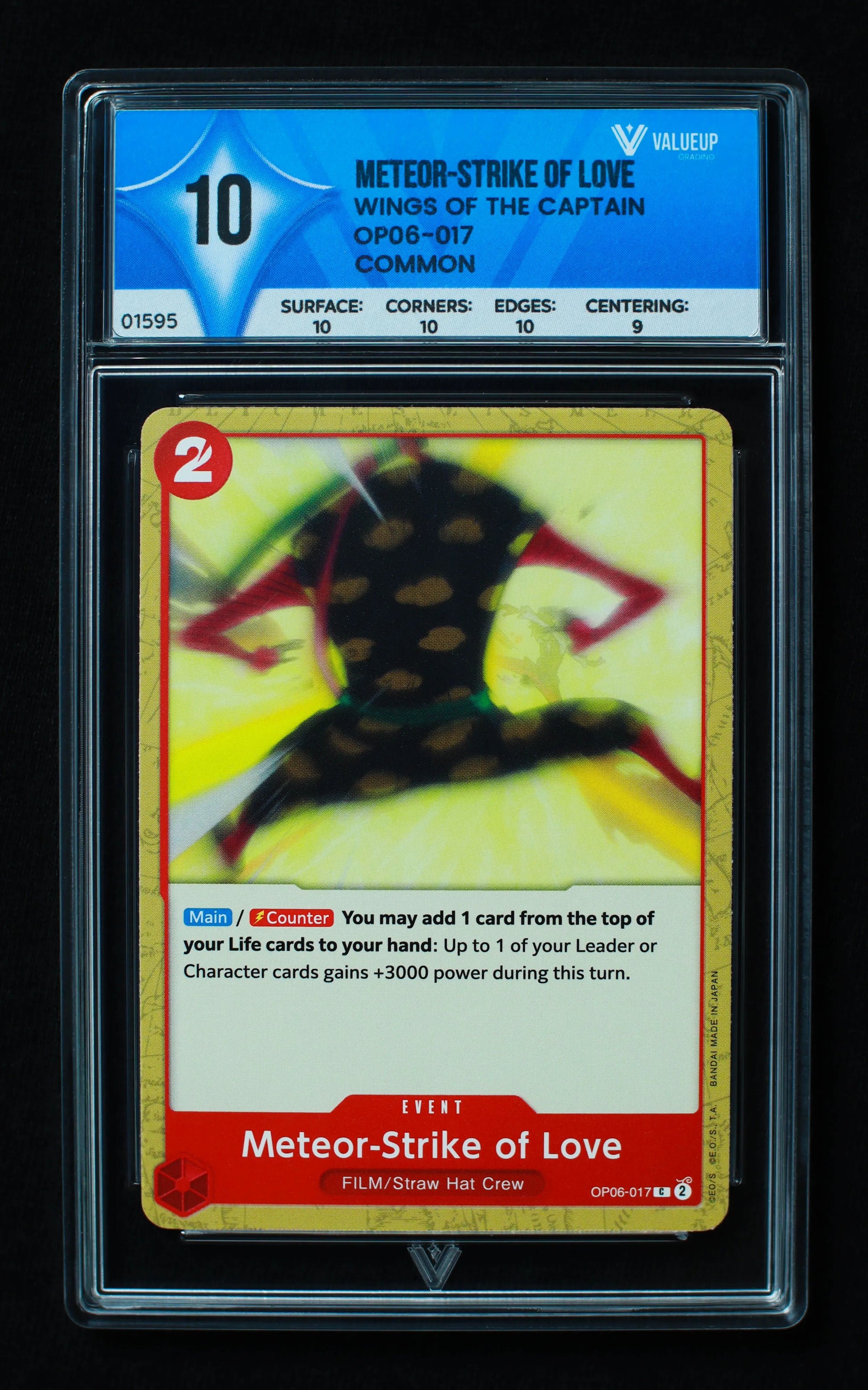 01595 METEOR-STRIKE OF LOVE Grading Card