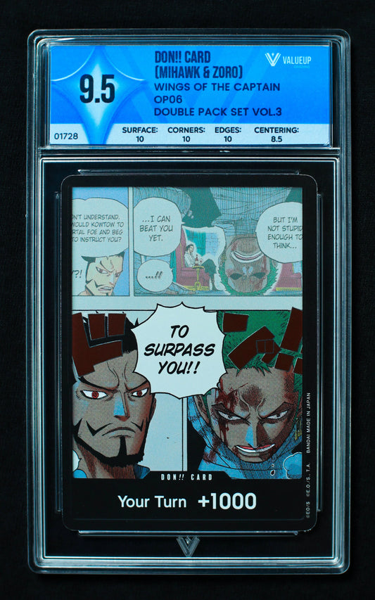 01728 DON!! CARD (MIHAWK & ZORO) Grading Card