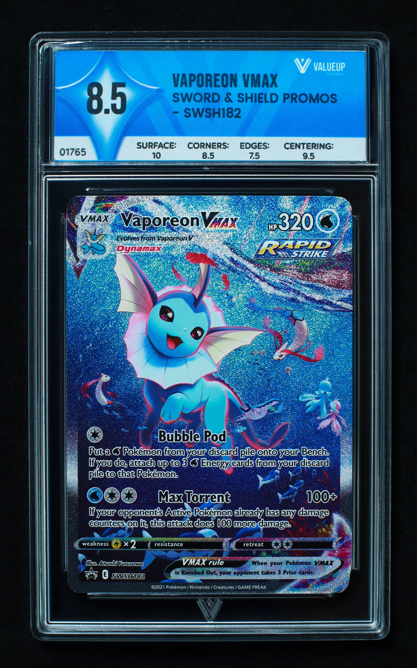 01765 VAPOREON VMAX Grading Card