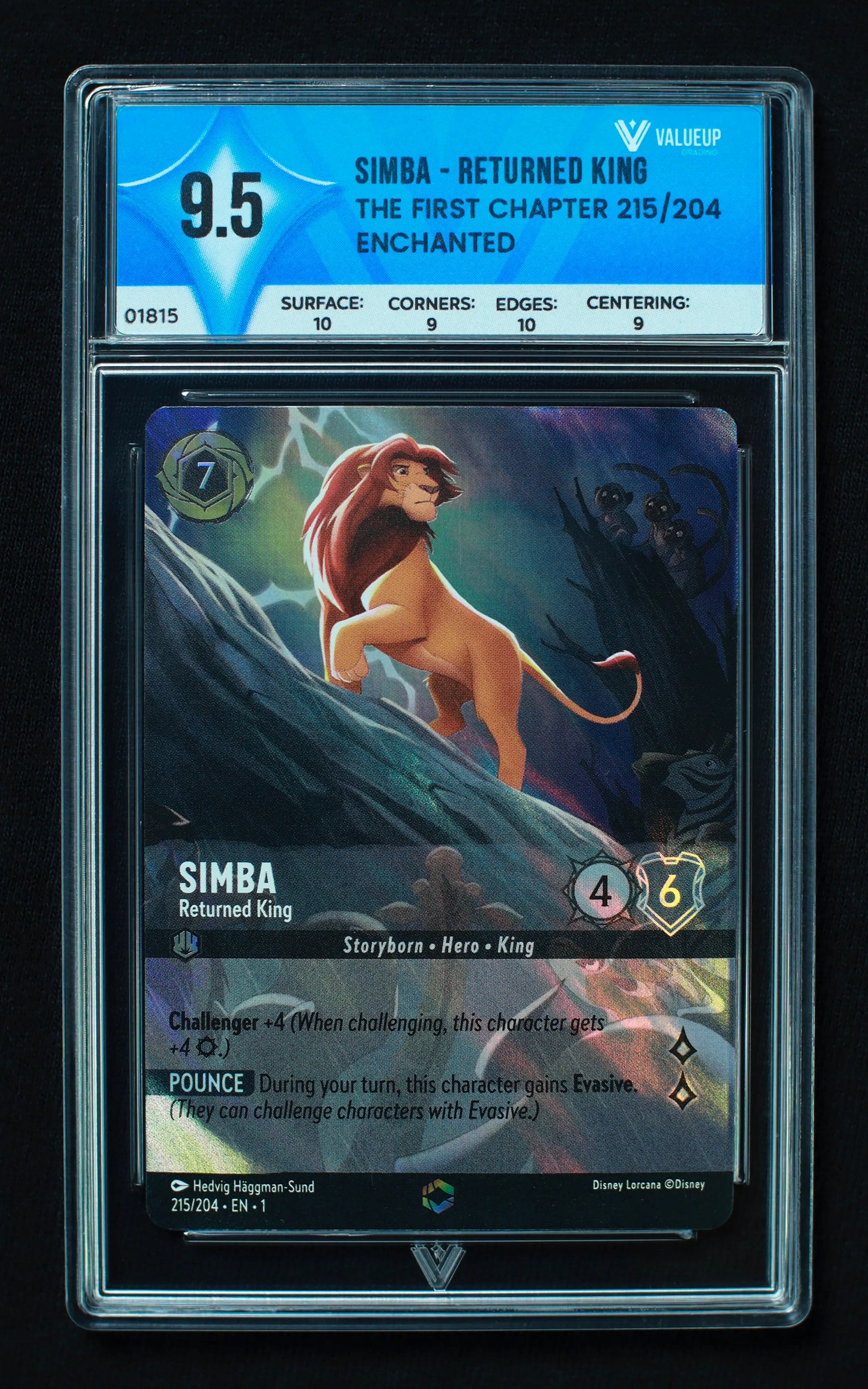 01815 SIMBA - RETURNED KING Grading Card