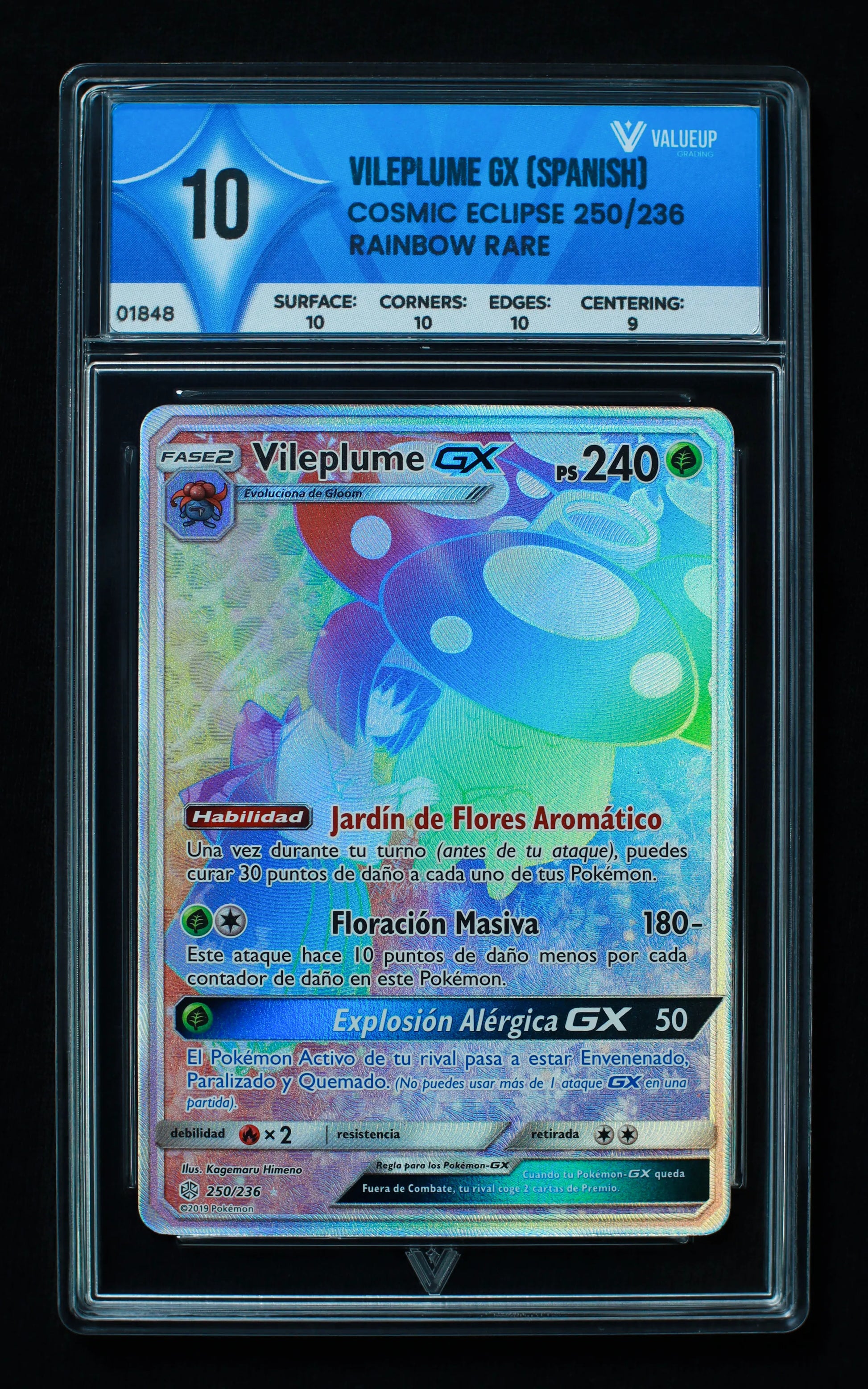 01848 VILEPLUME GX (SPANISH) Grading Card