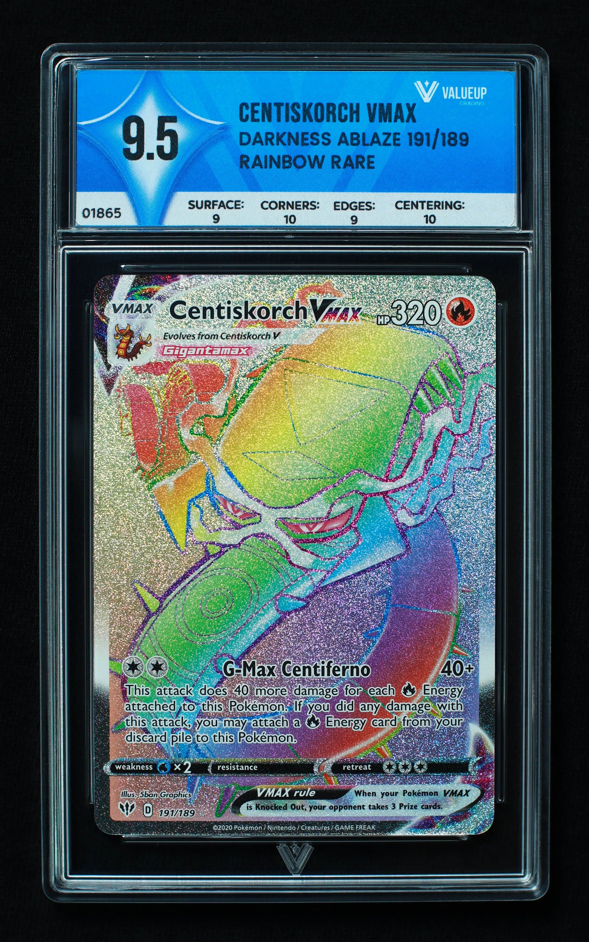 01865 CENTISKORCH VMAX Grading Card