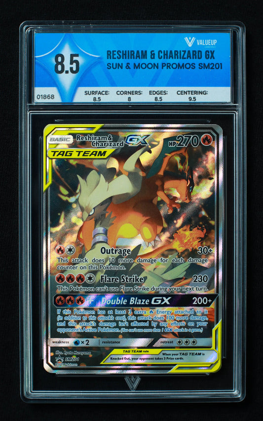01868 RESHIRAM & CHARIZARD GX Grading Card