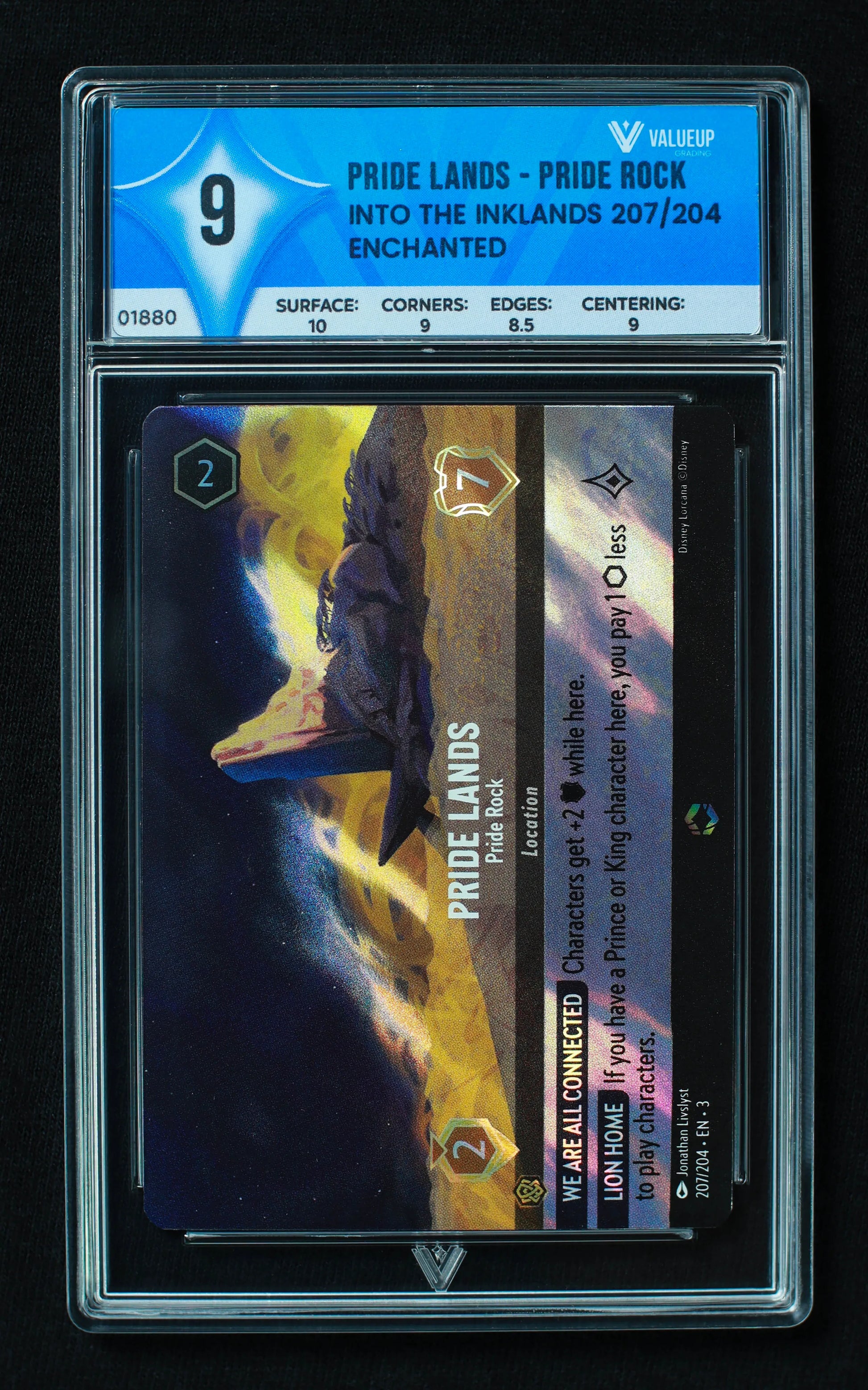 01880 PRIDE LANDS - PRIDE ROCK Grading Card