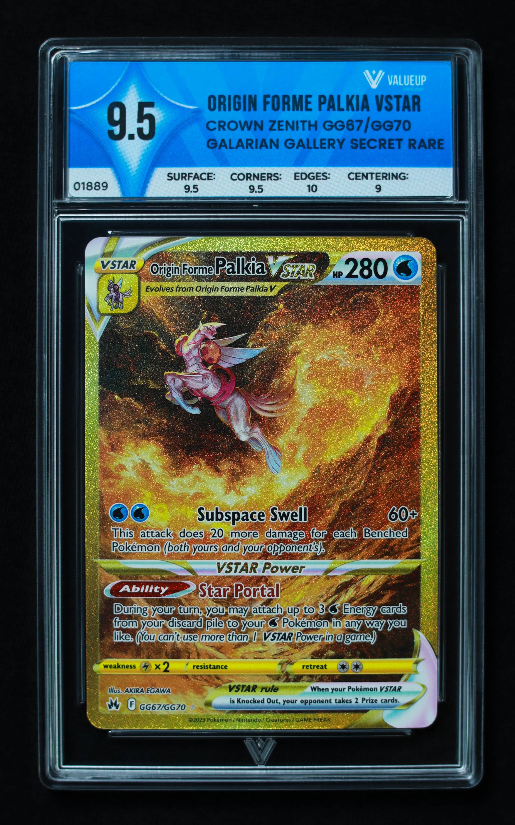 01889 ORIGIN FORME PALKIA VSTAR Grading Card