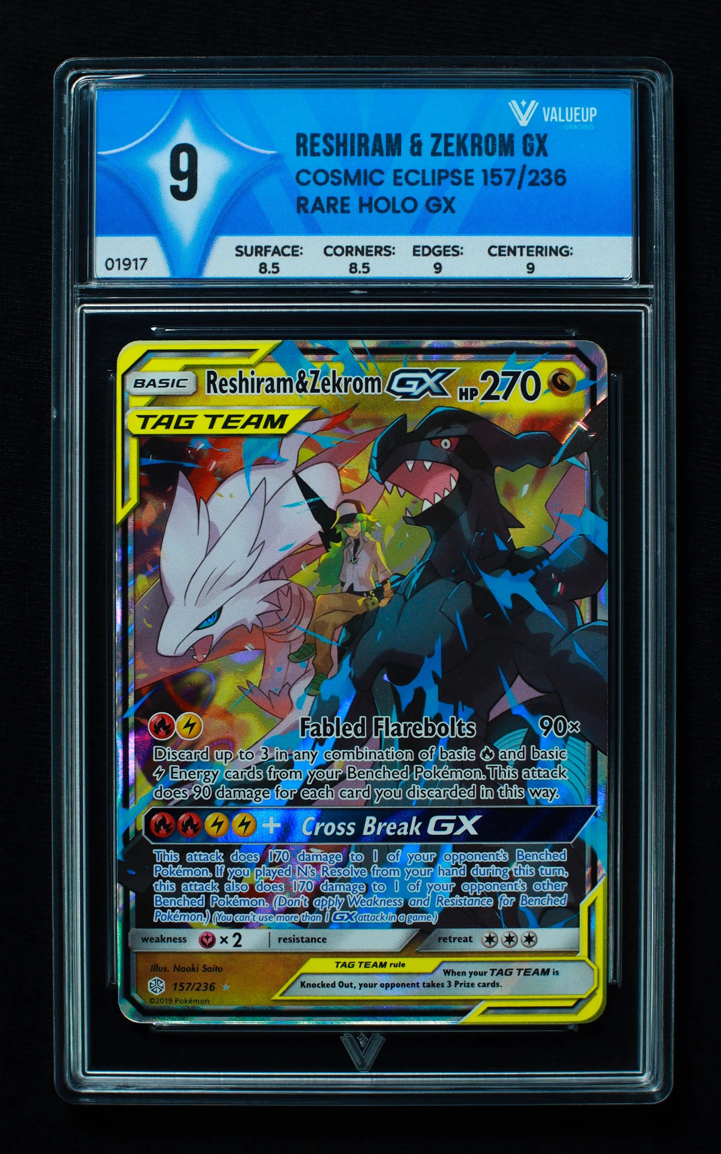 01917 RESHIRAM & ZEKROM GX Grading Card