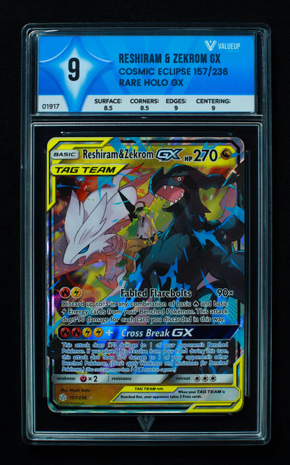 01917 RESHIRAM & ZEKROM GX Grading Card