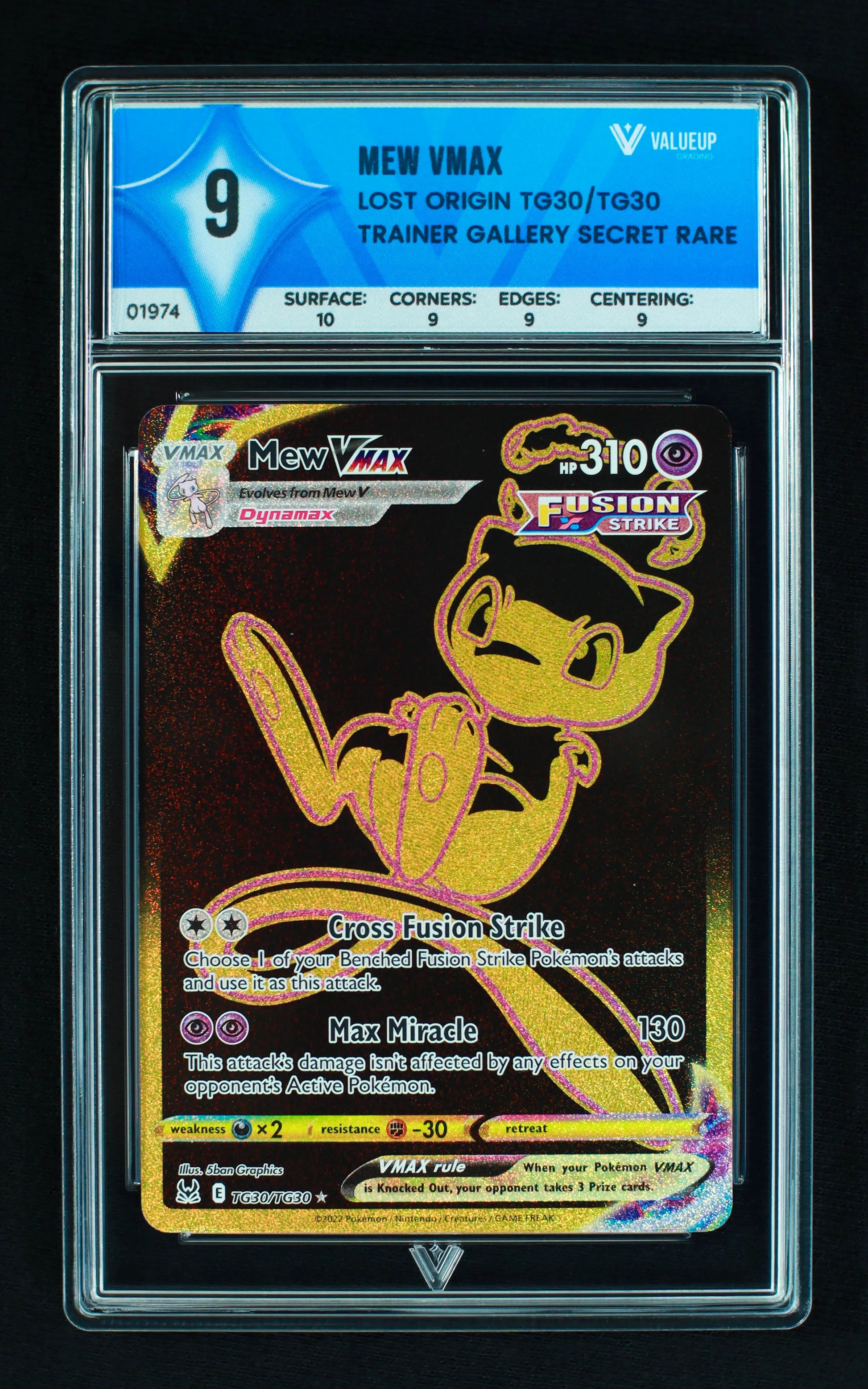 01974 MEW VMAX Grading Card