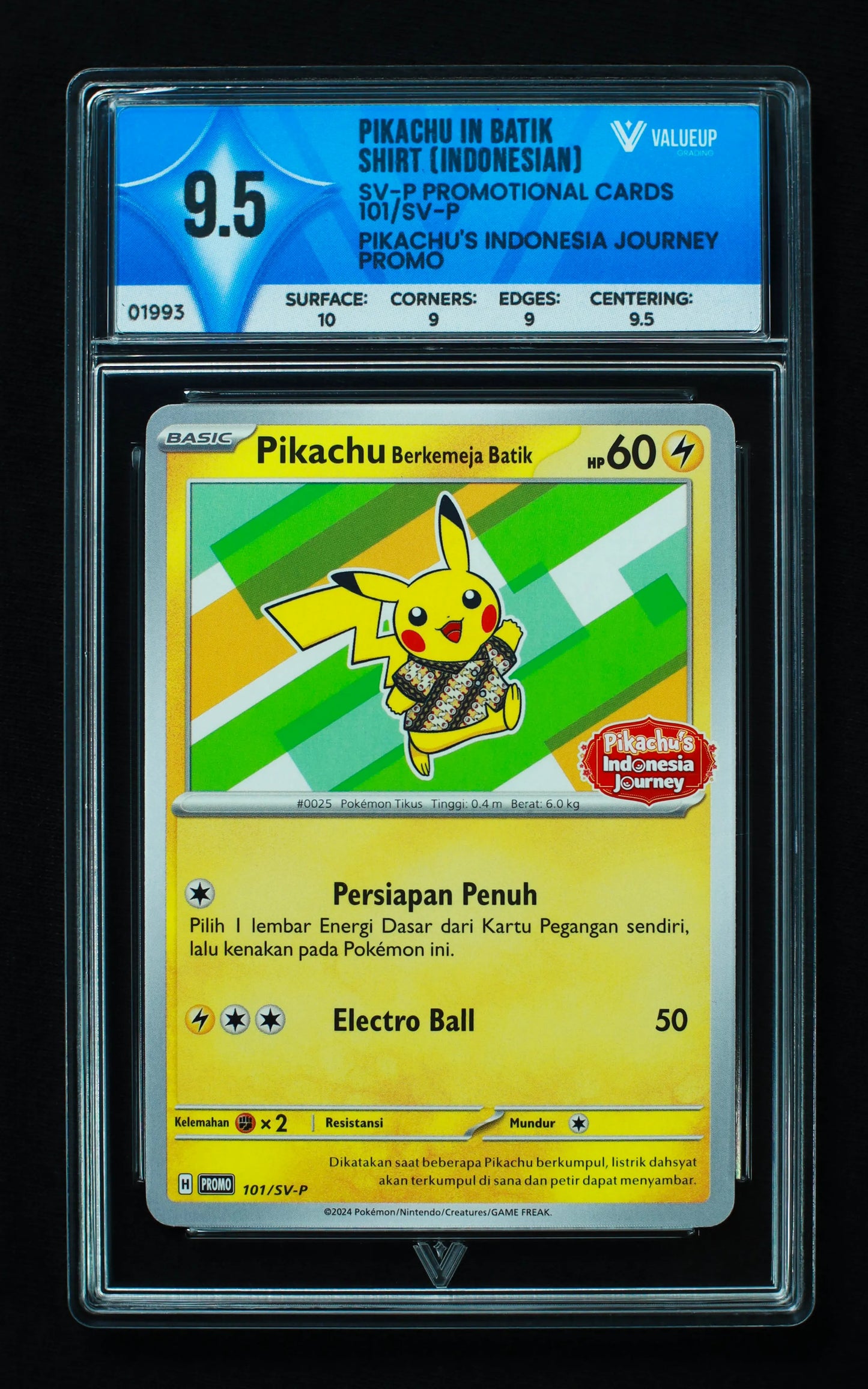 01993 PIKACHU IN BATIK SHIRT (INDONESIAN) Grading Card