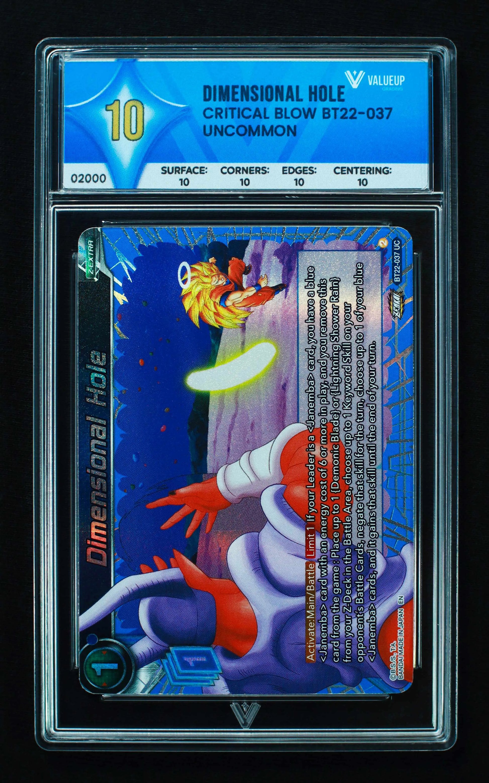 02000 DIMENSIONAL HOLE Grading Card