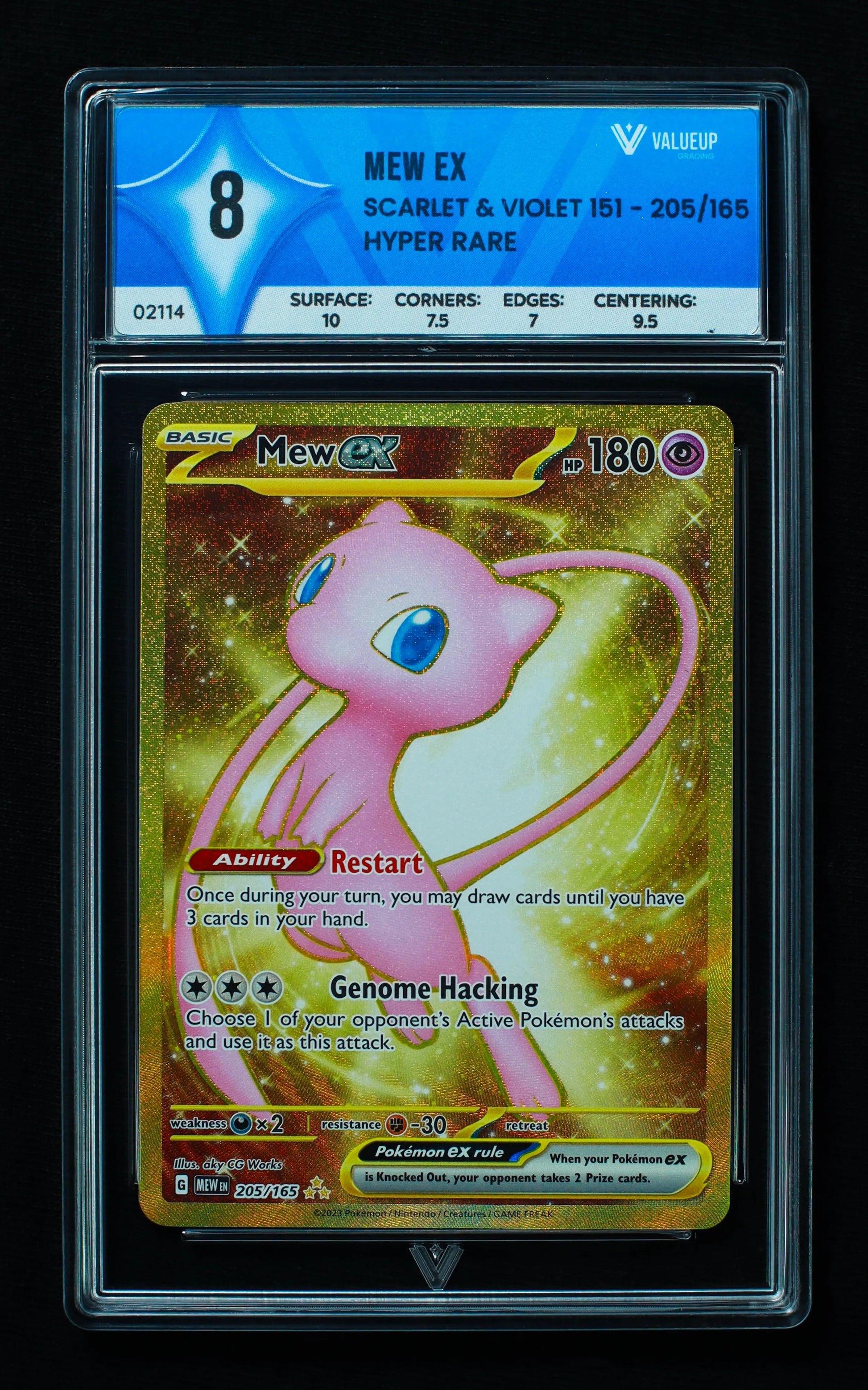02114 MEW EX Grading Card