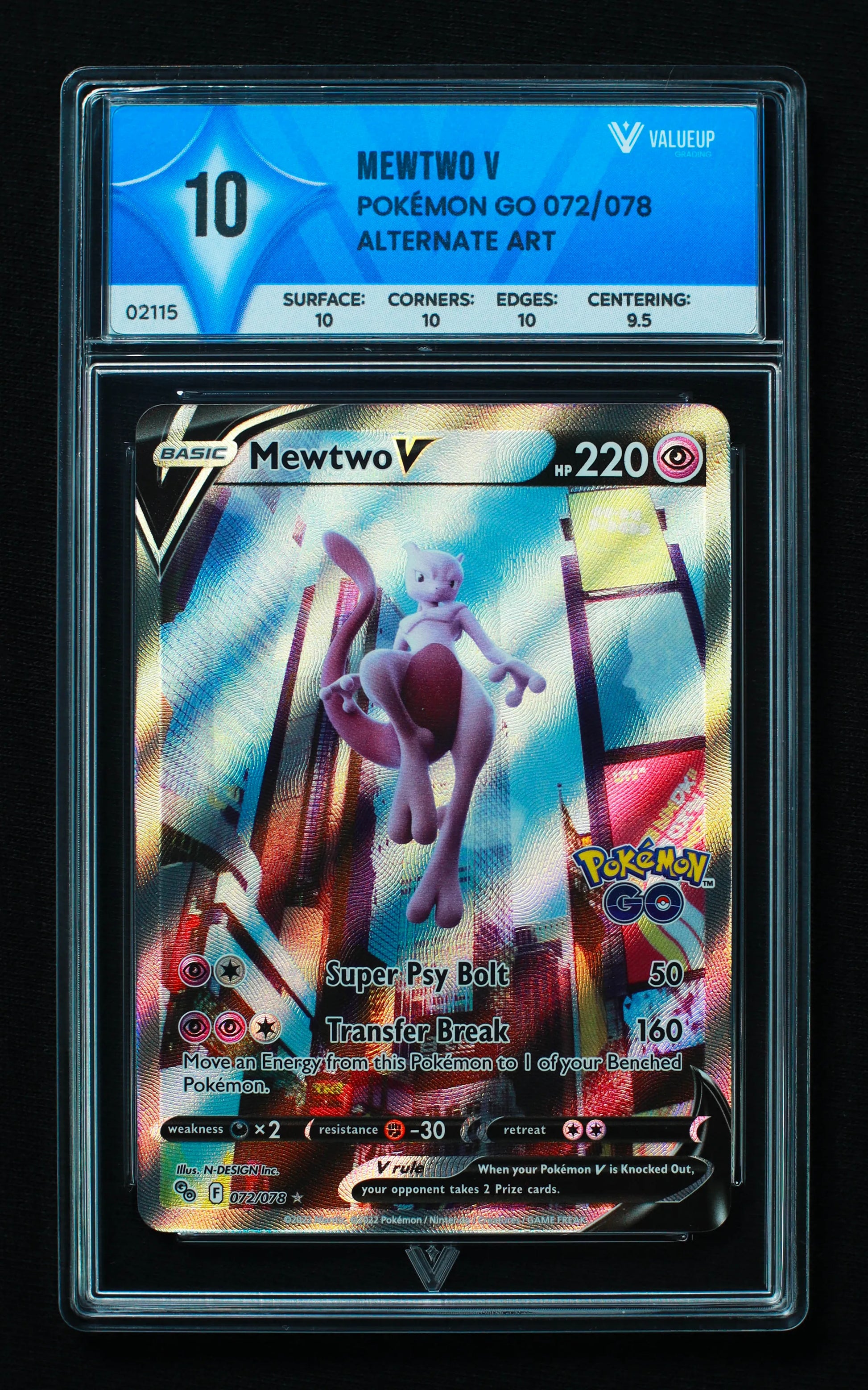 02115 MEWTWO V Grading Card