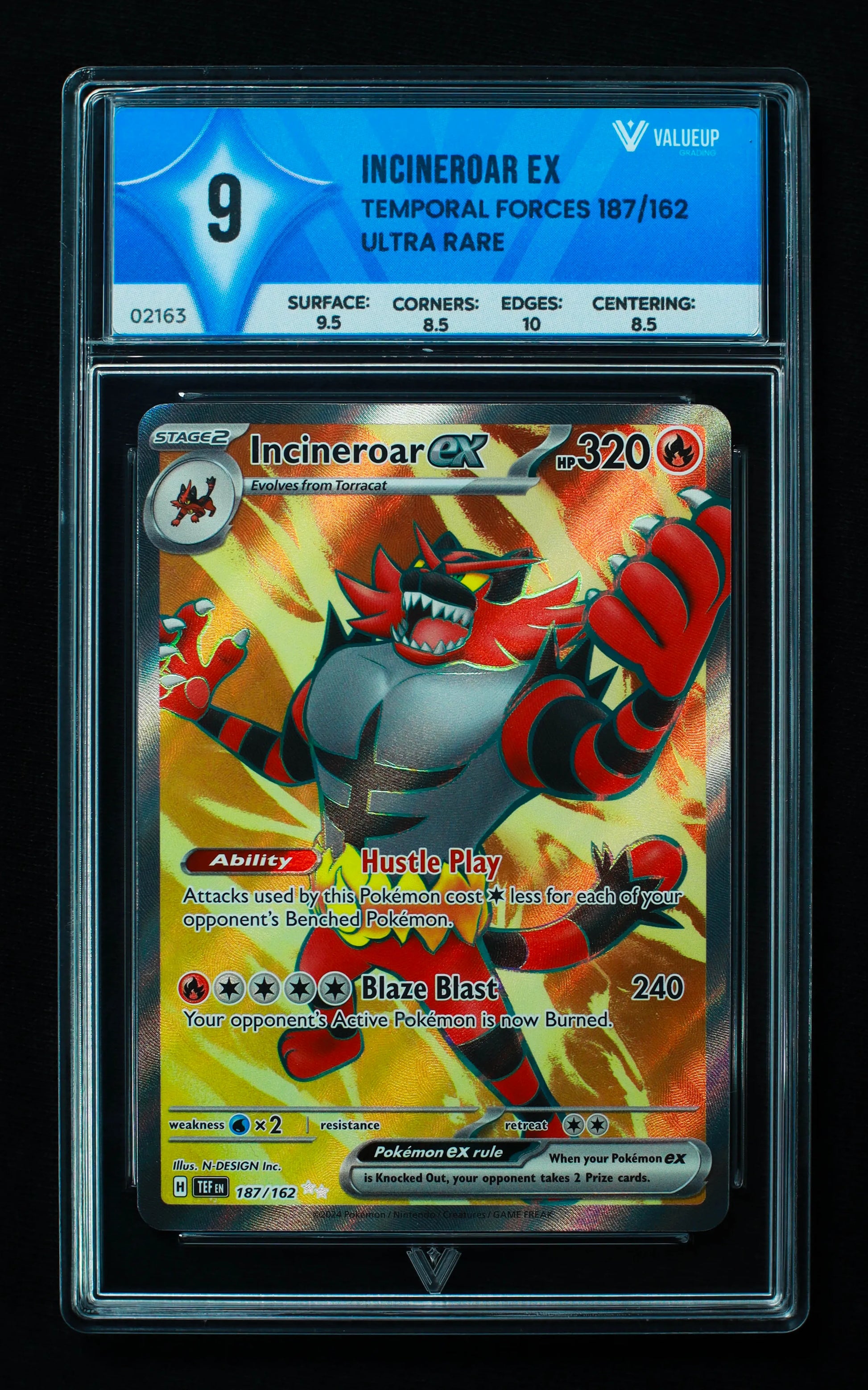 02163 INCINEROAR EX Grading Card