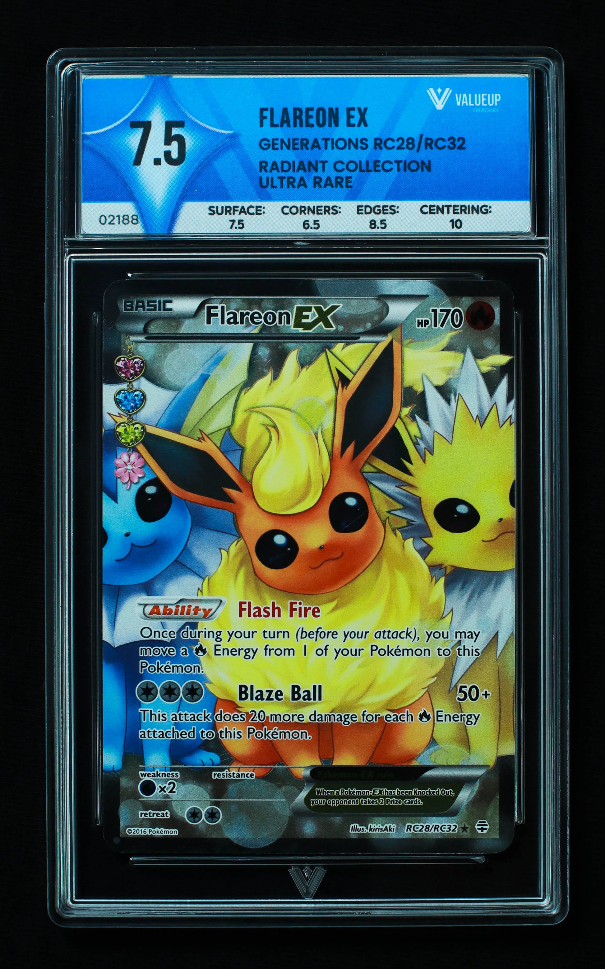 02188 FLAREON EX Grading Card