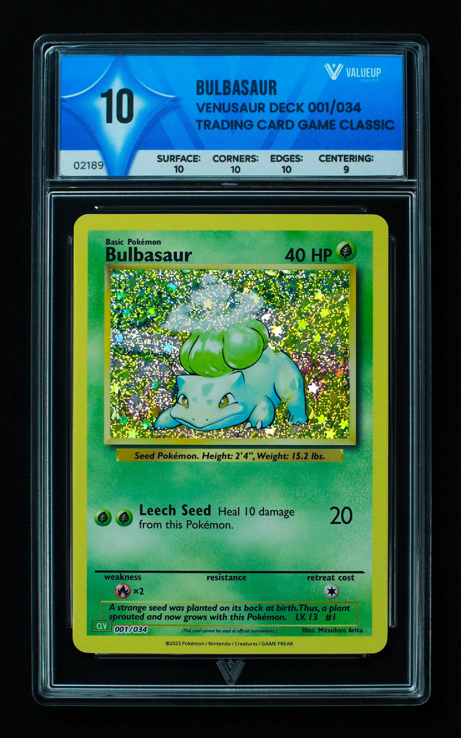 02189 BULBASAUR Grading Card