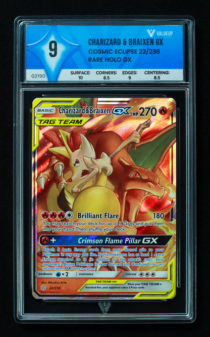 02190 CHARIZARD & BRAIXEN GX Grading Card