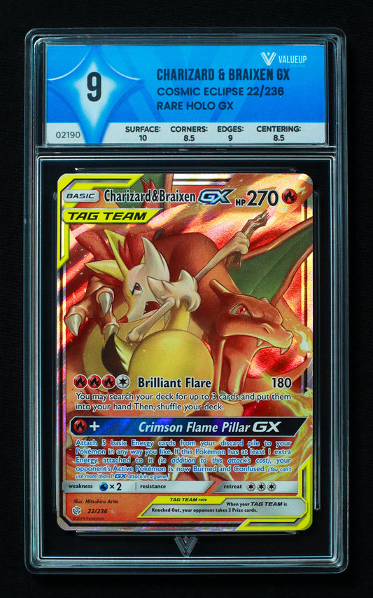 02190 CHARIZARD & BRAIXEN GX Grading Card