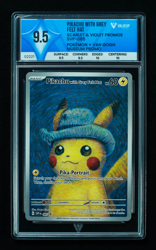 02221 PIKACHU WITH GREY FELT HAT Grading Card