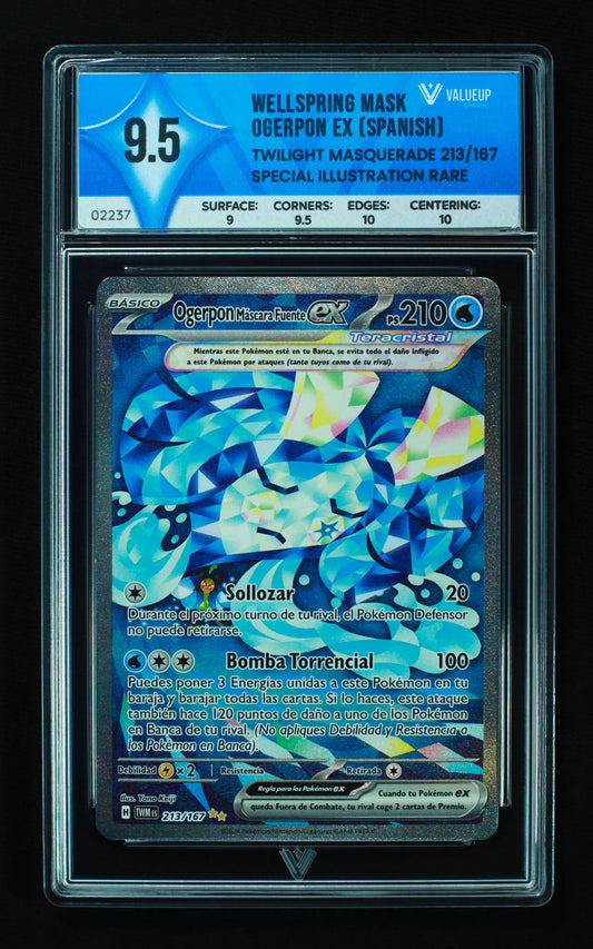 02237 WELLSPRING MASK OGERPON EX (SPANISH) Grading Card