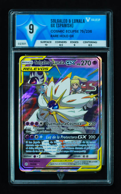 02301 SOLGALEO & LUNALA GX (SPANISH) Grading Card