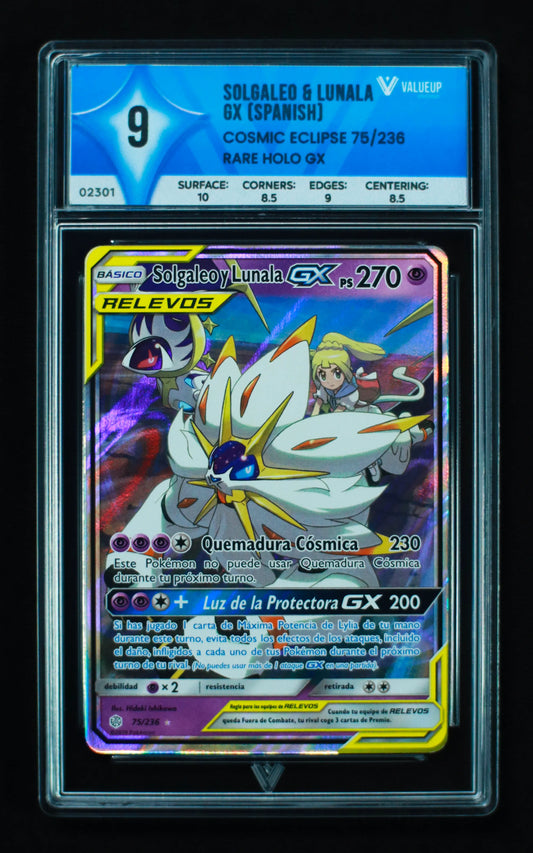 02301 SOLGALEO & LUNALA GX (SPANISH) Grading Card