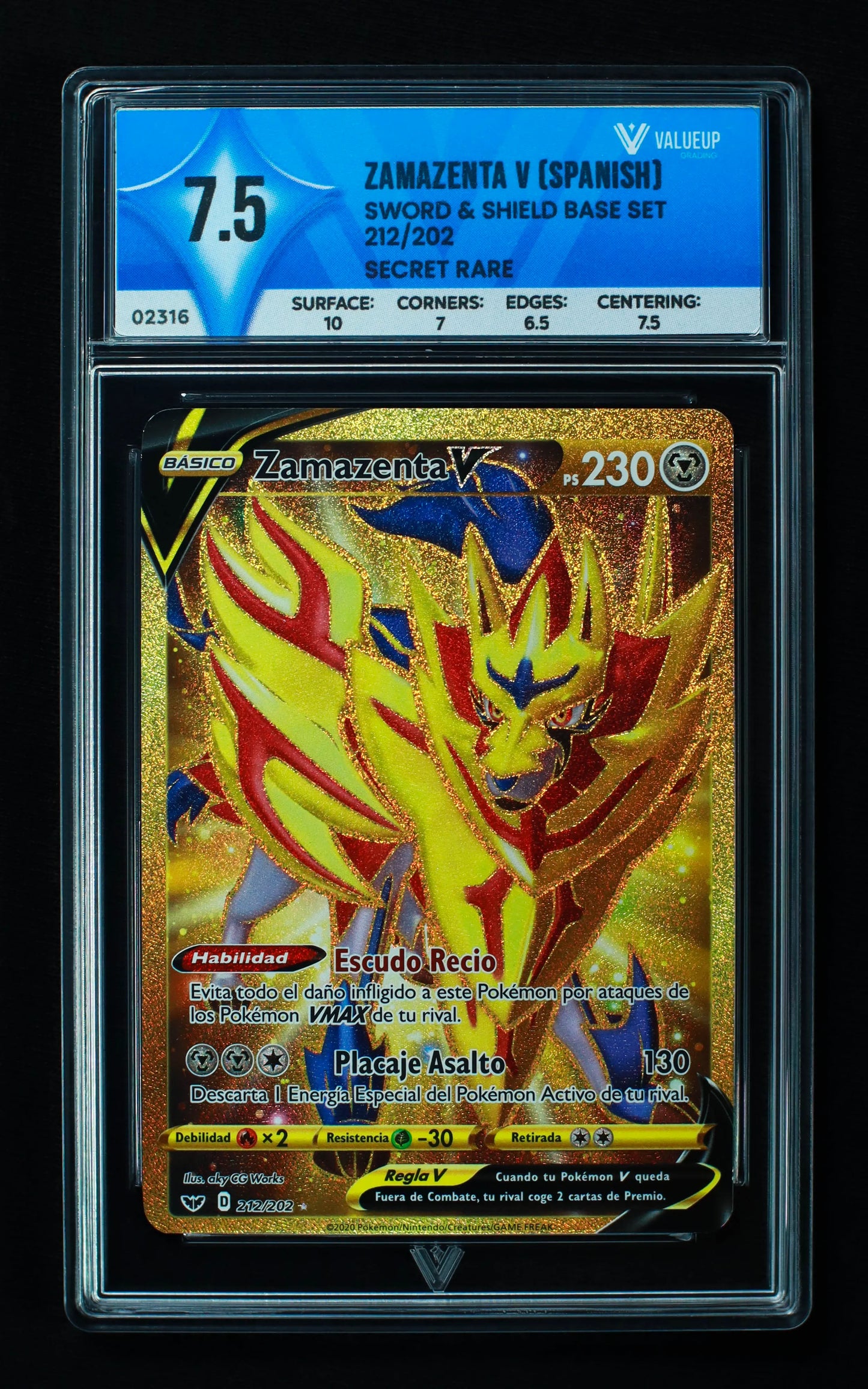 02316 ZAMAZENTA V (SPANISH) Grading Card