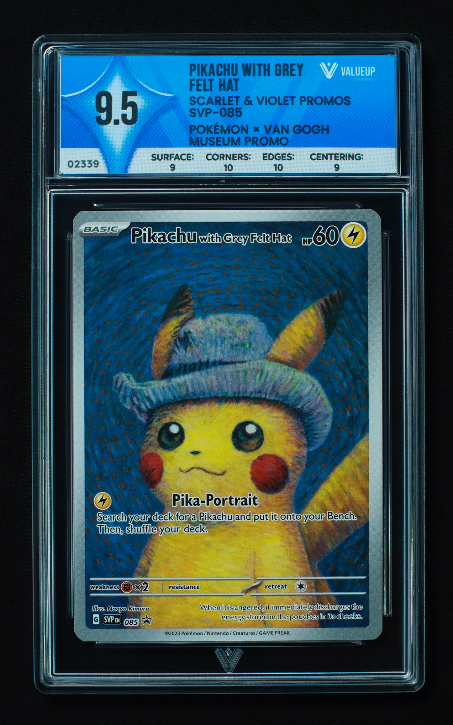 02339 PIKACHU WITH GRAY FELT HAT