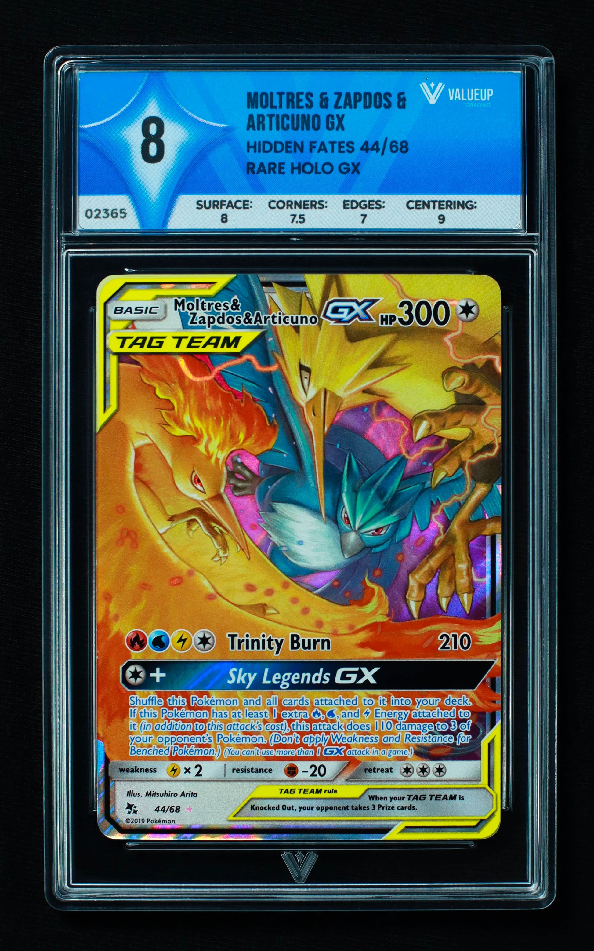 02365 MOLTRES & ZAPDOS & ARTICUNO GX Grading Card