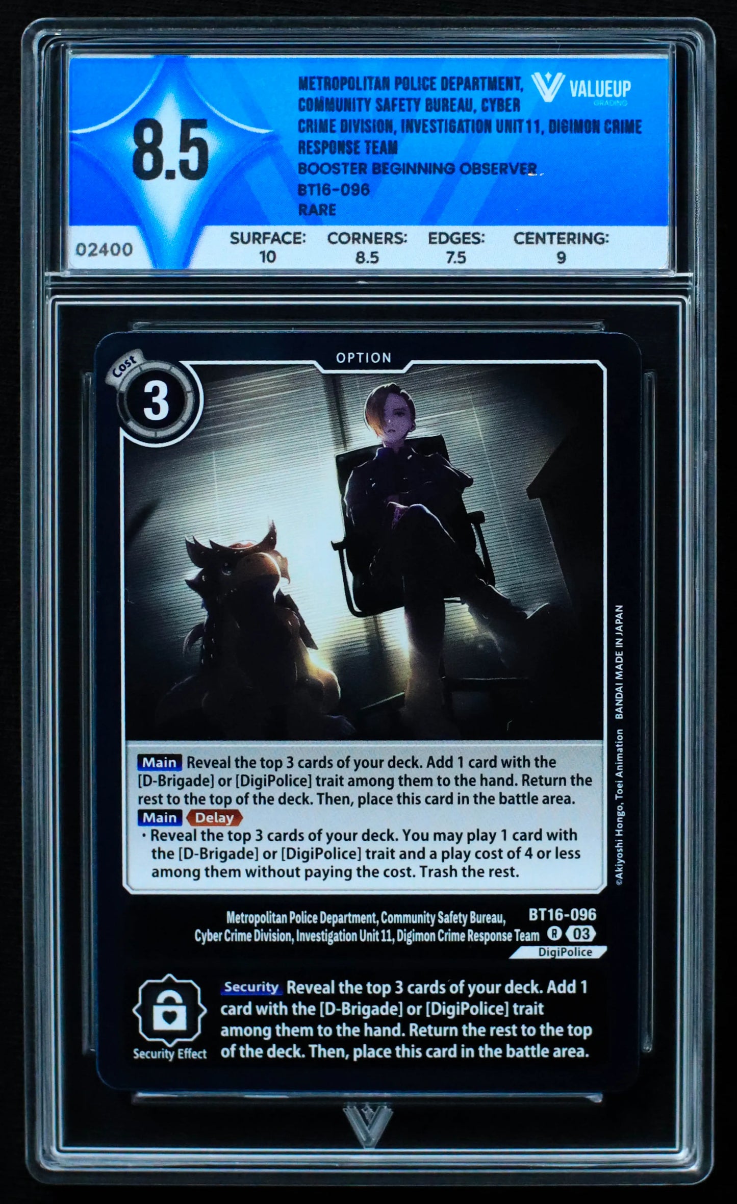 02400 METROPOLITAN POLICE DEPARTMENT, COMMUNITY SAFETY BUREAU,CYBER CRIME DIVISION, INVESTIGATION UNIT 11, DIGIMON CRIME RESPONSE TEAM Grading Card
