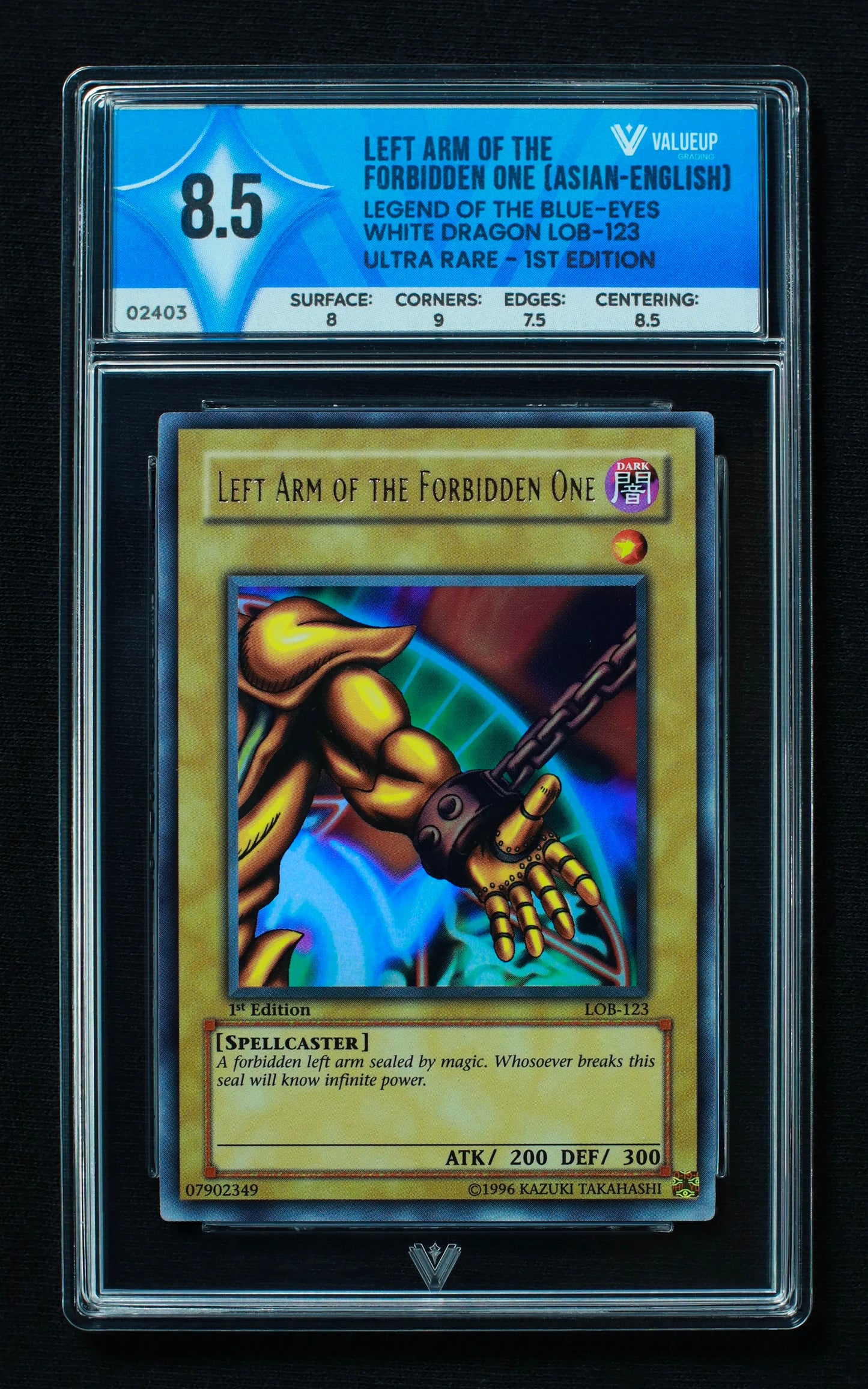 02403 LEFT ARM OF THE FORBIDDEN ONE (ASIAN-ENGLISH) Grading Card