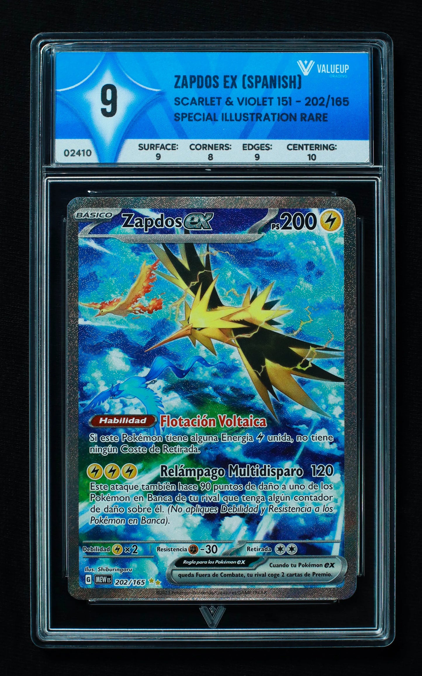 02410 ZAPDOS EX (SPANISH) Grading Card