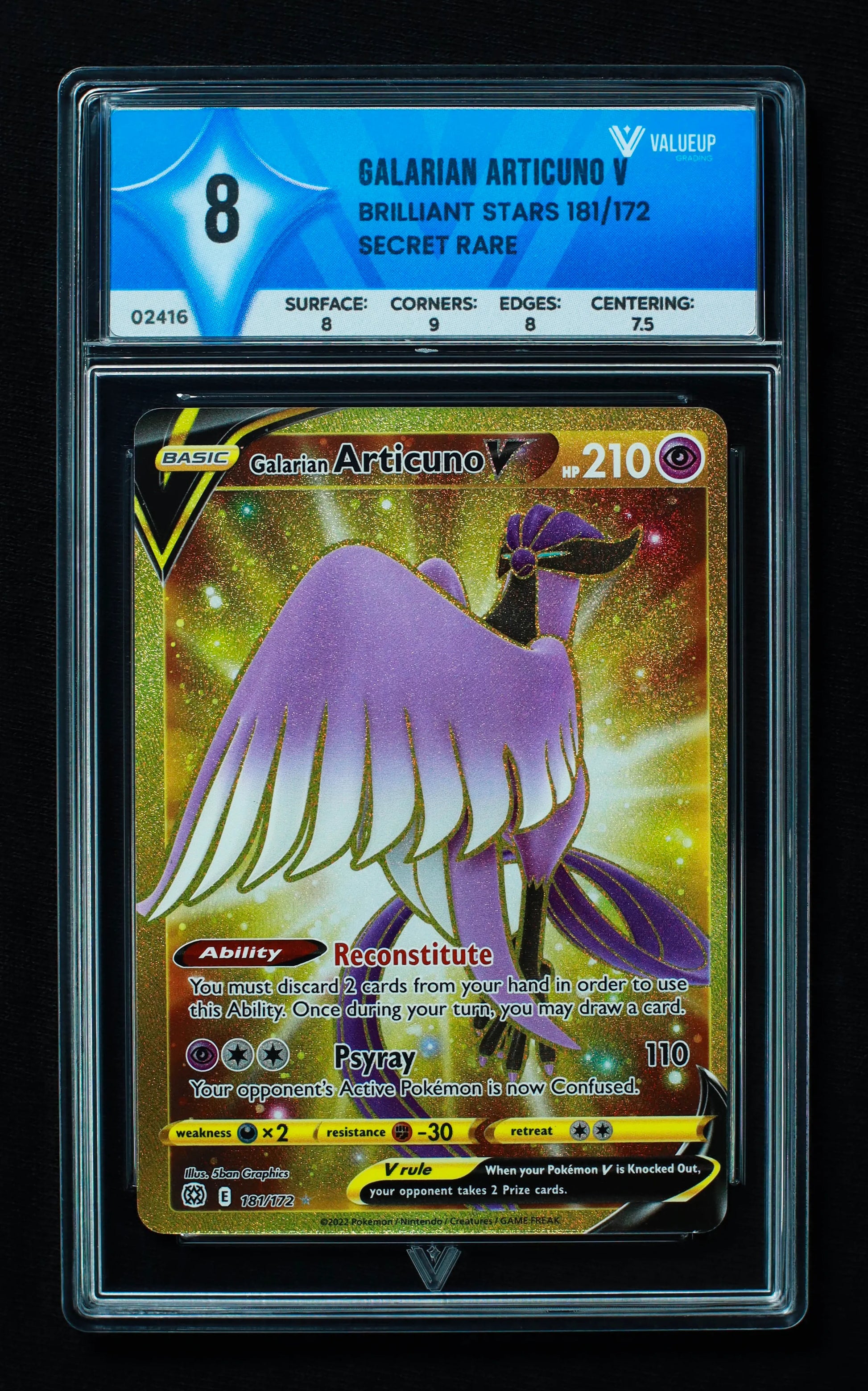 02416 GALARIAN ARTICUNO V Grading Card