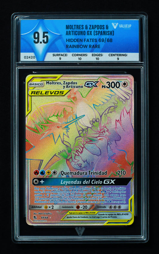 02420 MOLTRES & ZAPDOS & ARTICUNO GX (SPANISH) Grading Card