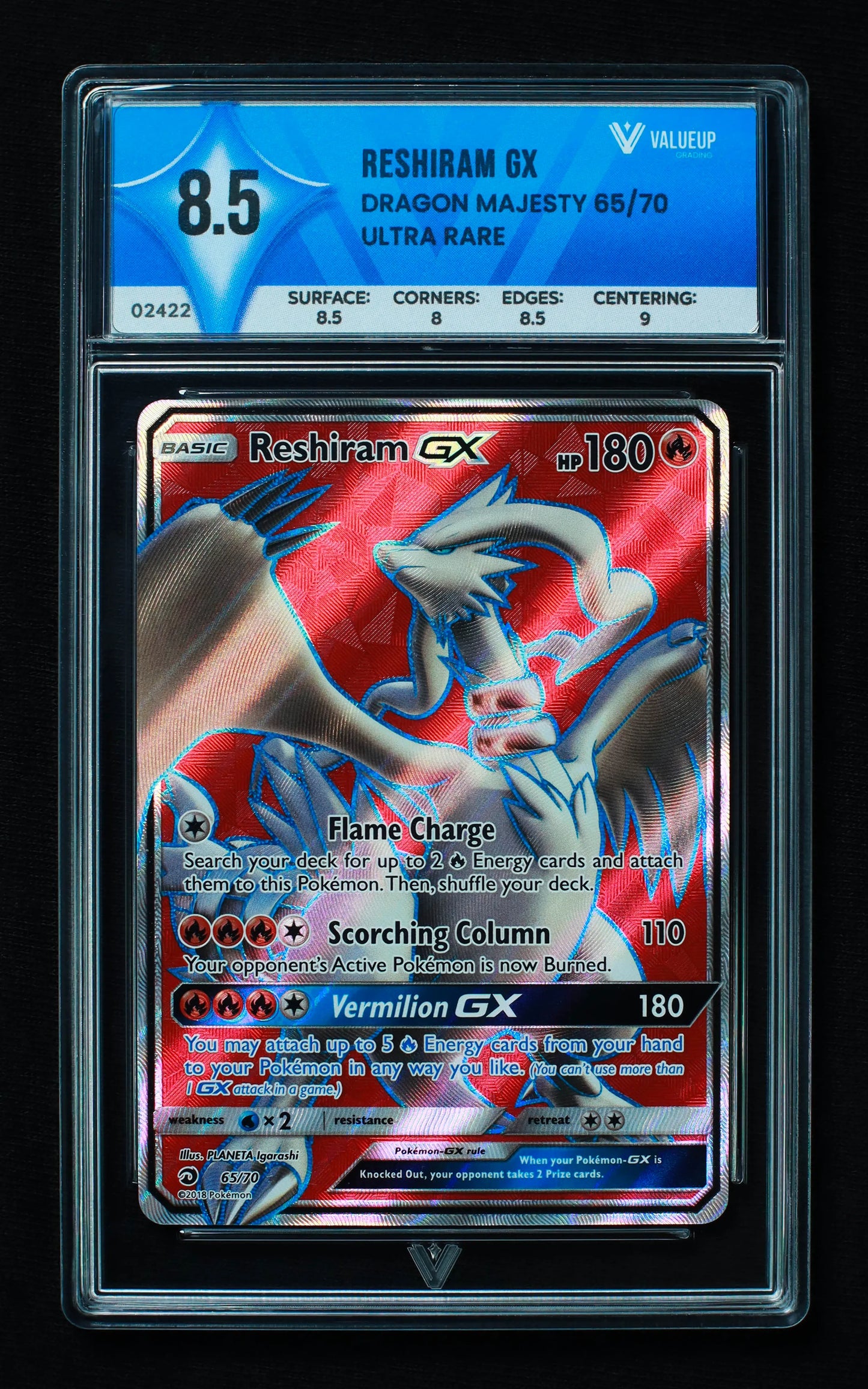 02422 RESHIRAM GX Grading Card