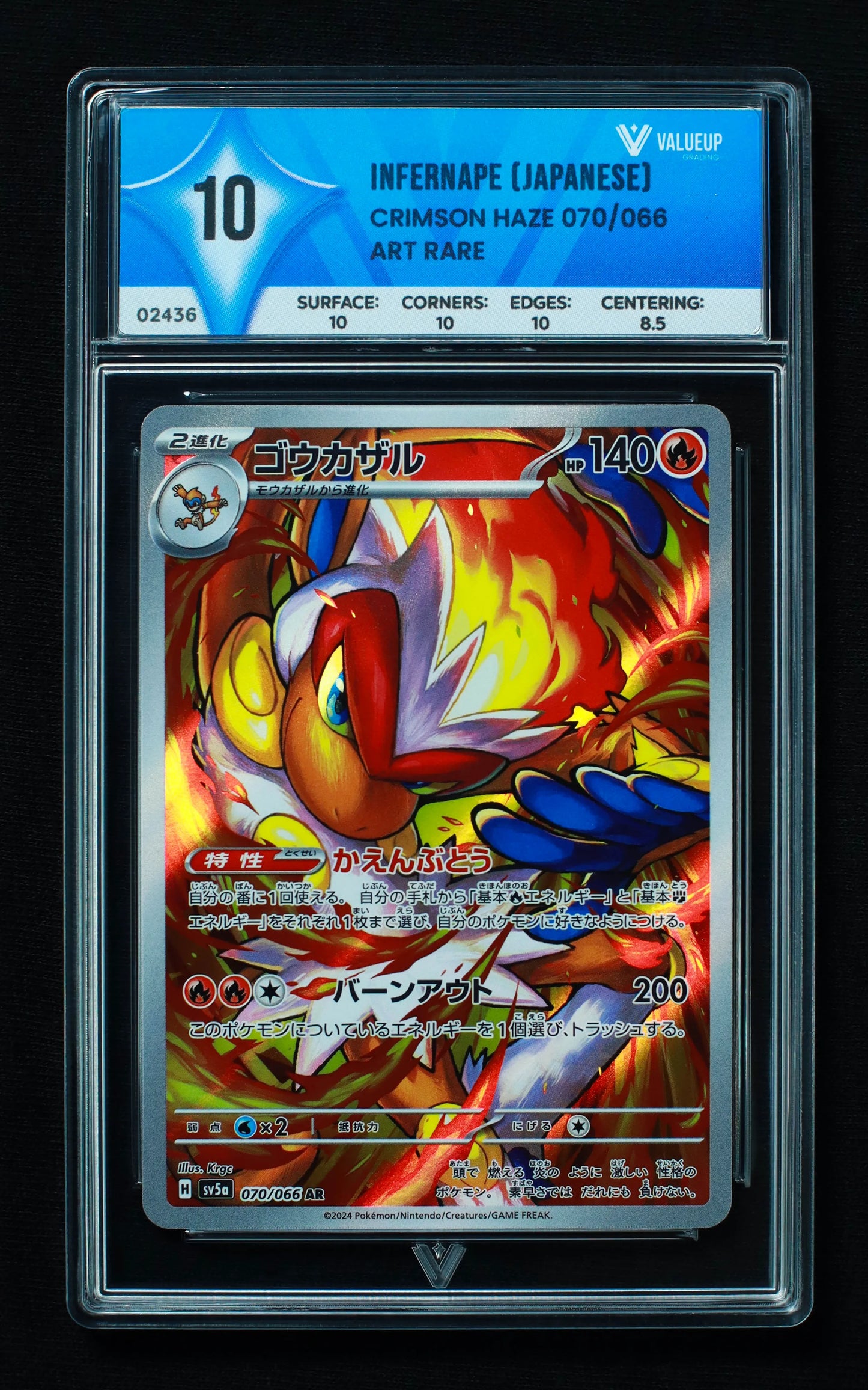 02436 INFERNAPE (JAPANESE) Grading Card