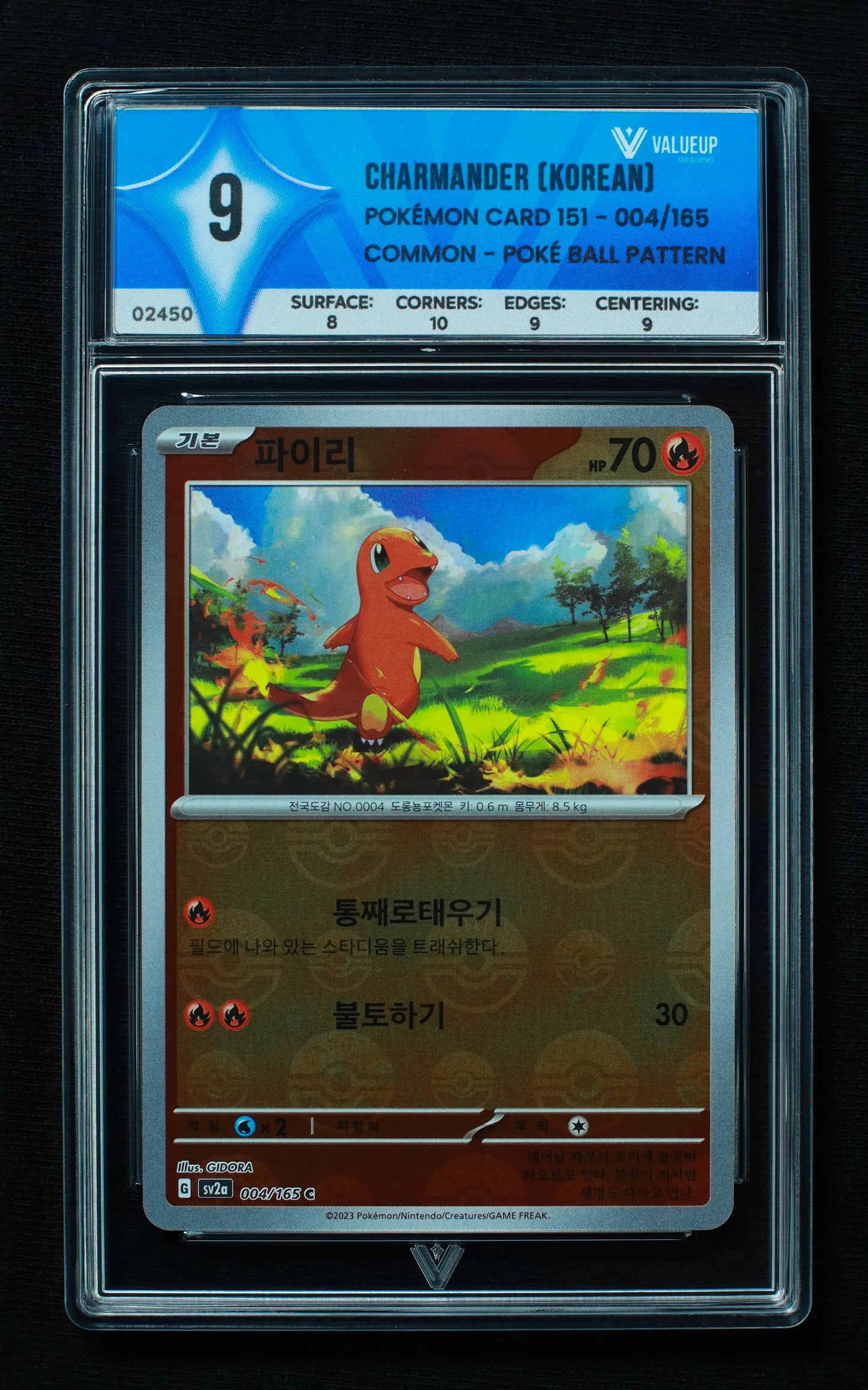 02450 CHARMANDER (KOREAN) Grading Card